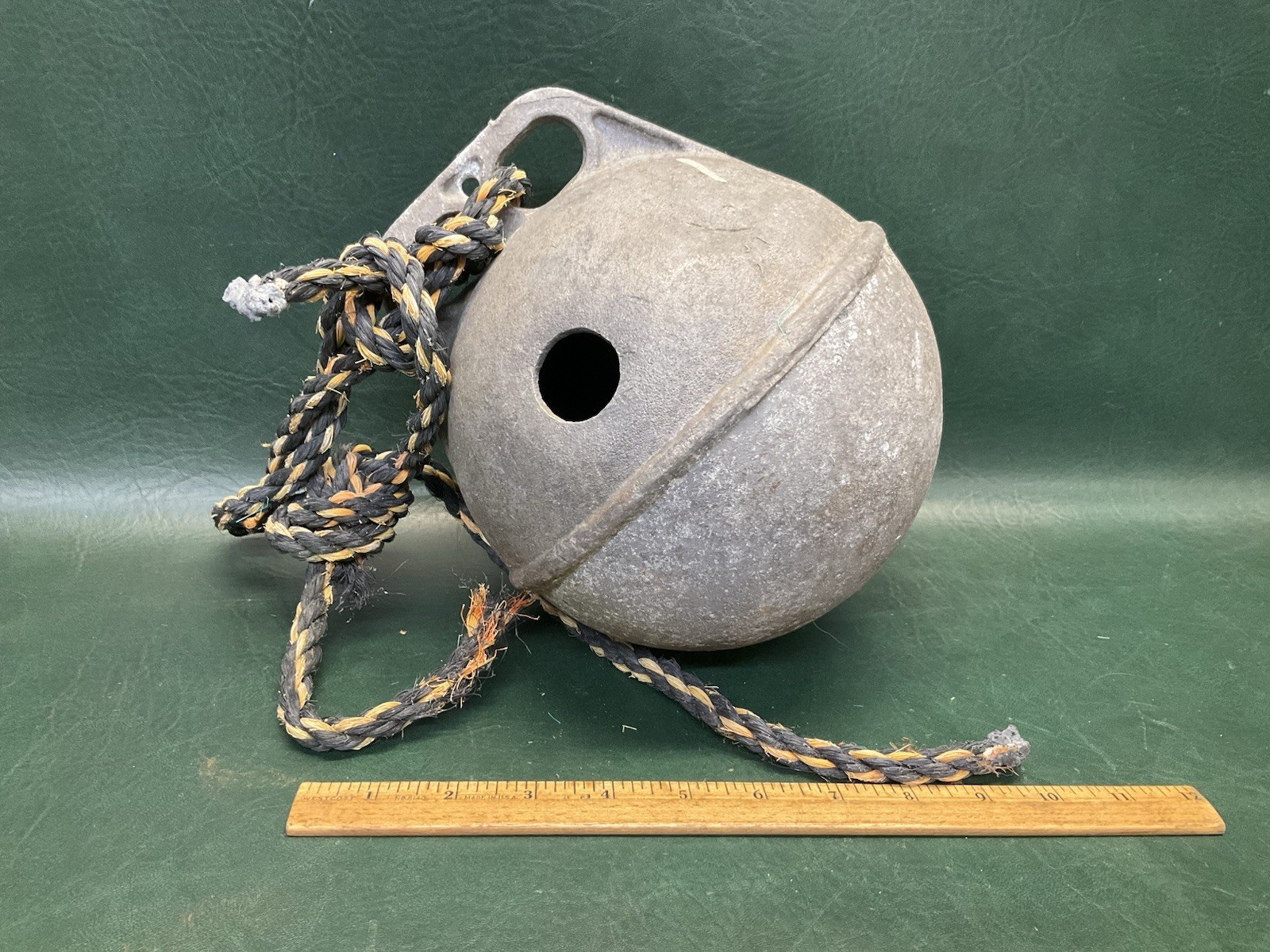 Vtg Aluminum Ball Buoy Float Nautical Decor ~ Drilled for Birds Nest