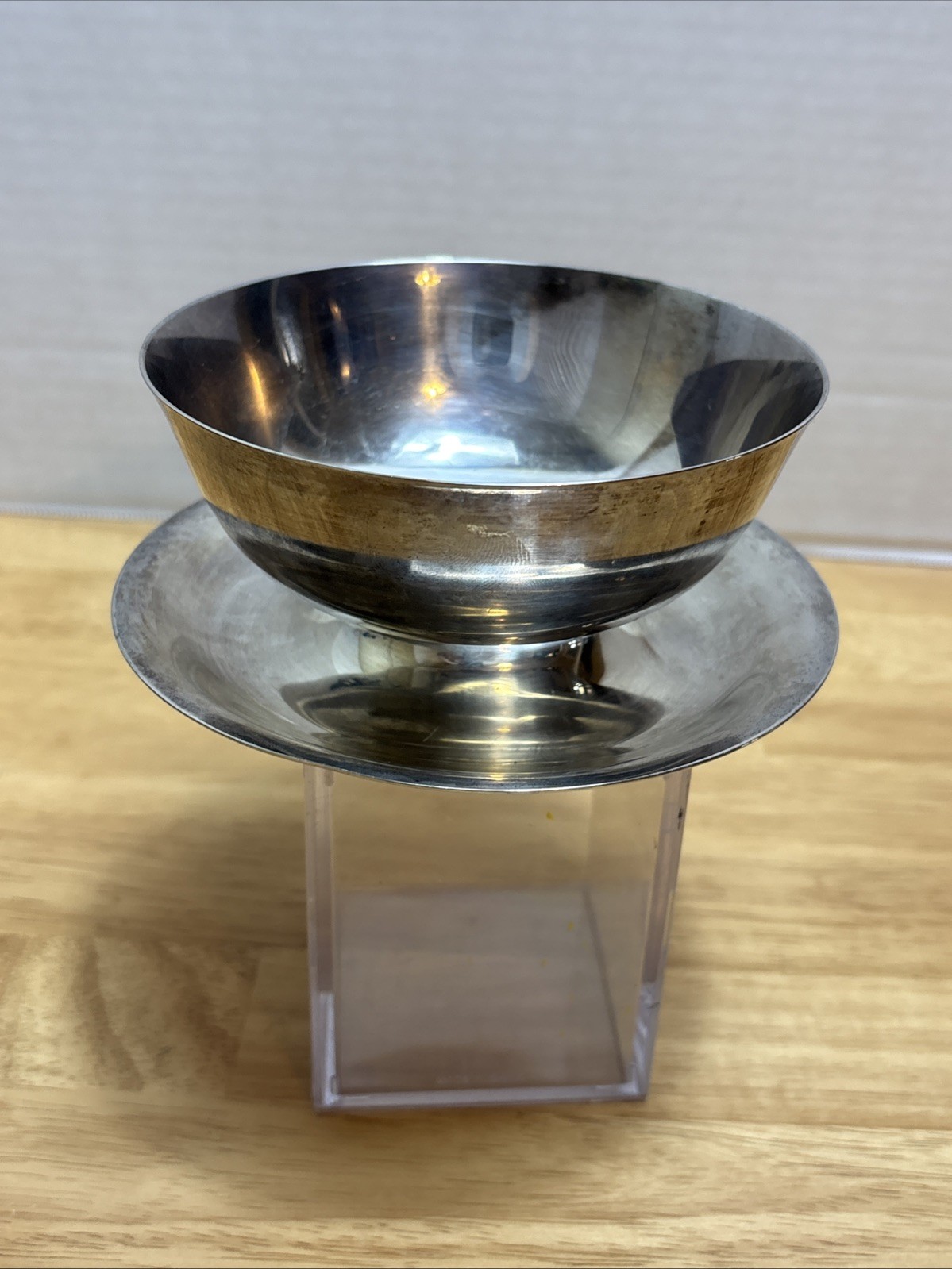 Reed & Barton 158 Silver Plated 5″ Serving Bowl With Attached Saucer