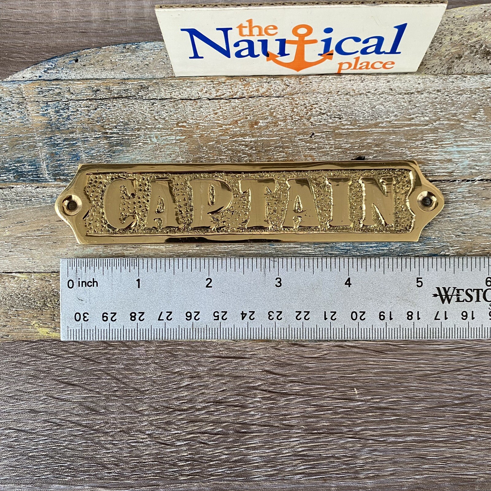 Solid Brass “Captain” Door Sign – Captain’s Quarters – Nautical Wall Decor