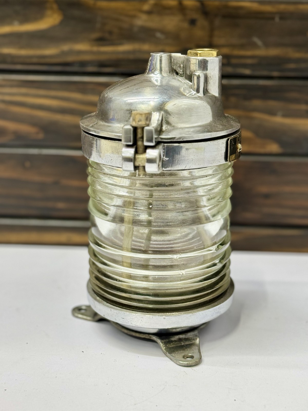 CCCP Russian Maritime Post Mount | Vintage Ship Aluminum Electric Lamp