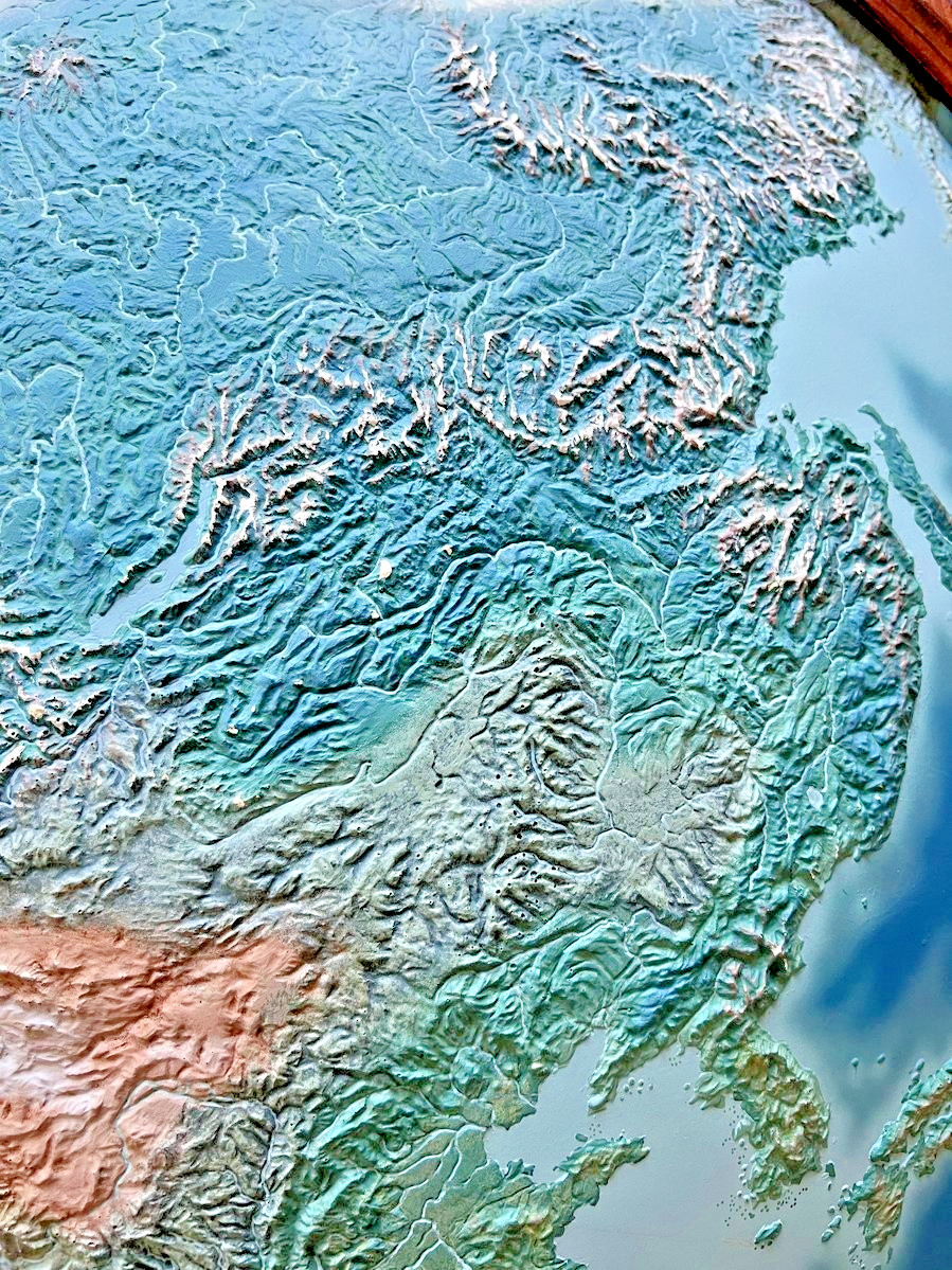 MUSEUM QUALITY: Matched Pair Rand McNally “Handcrafted” Convex Relief Maps APAC