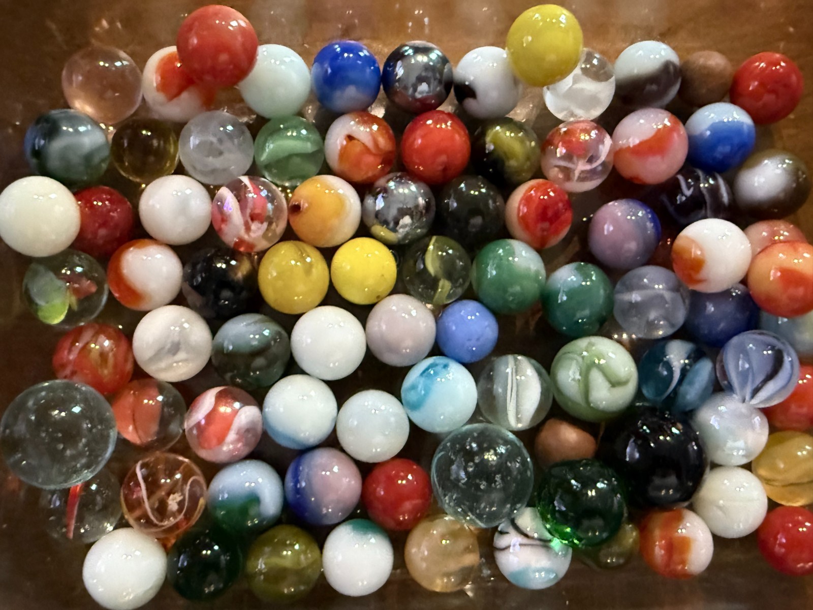 Vintage Marbles (Slags, Swirls, Cats Eyes, Bennies, Etc).Each lot varies Lot#78
