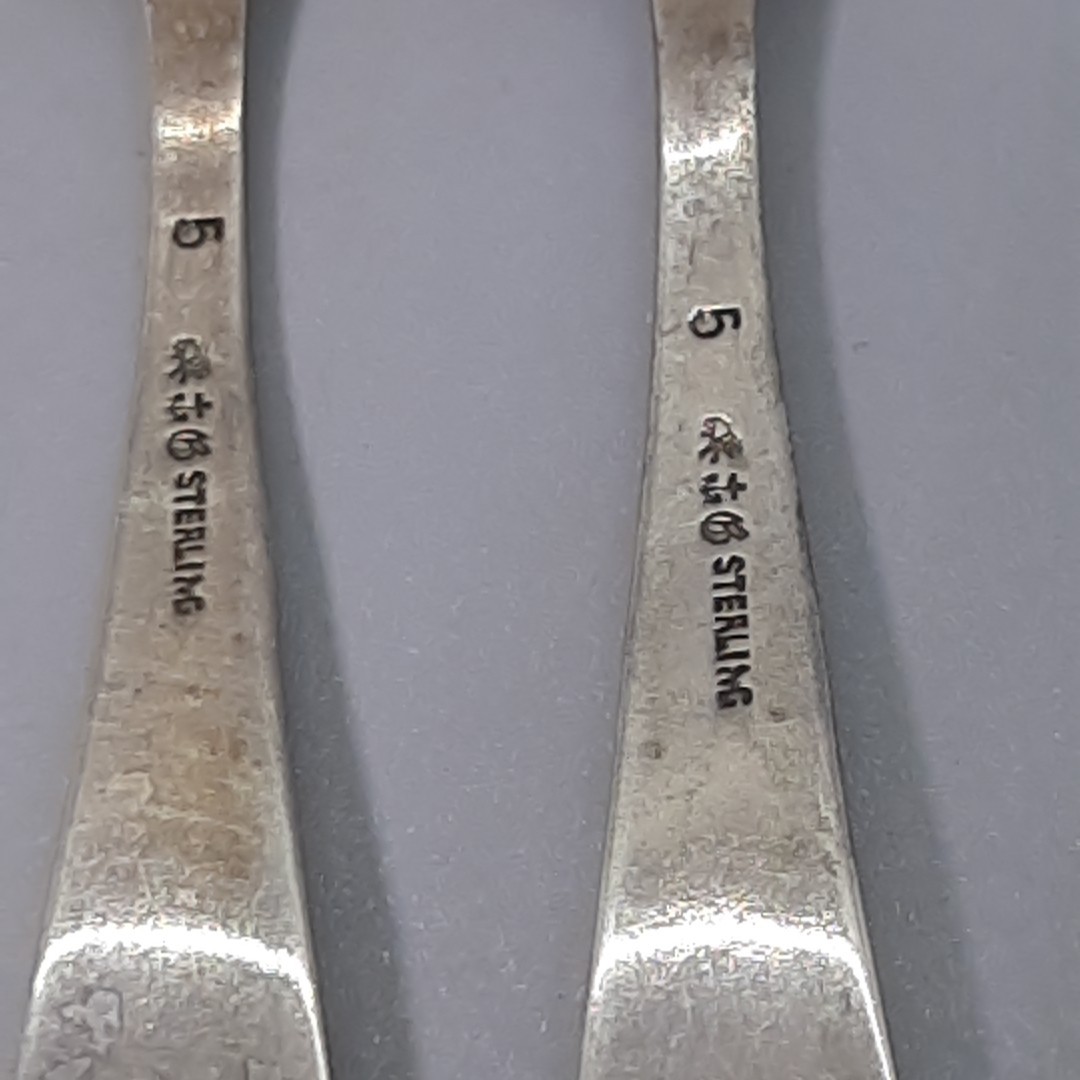 Sterling Salt Spoons Gorham Colonial Set Of 4 Late 1800s Monogrammed