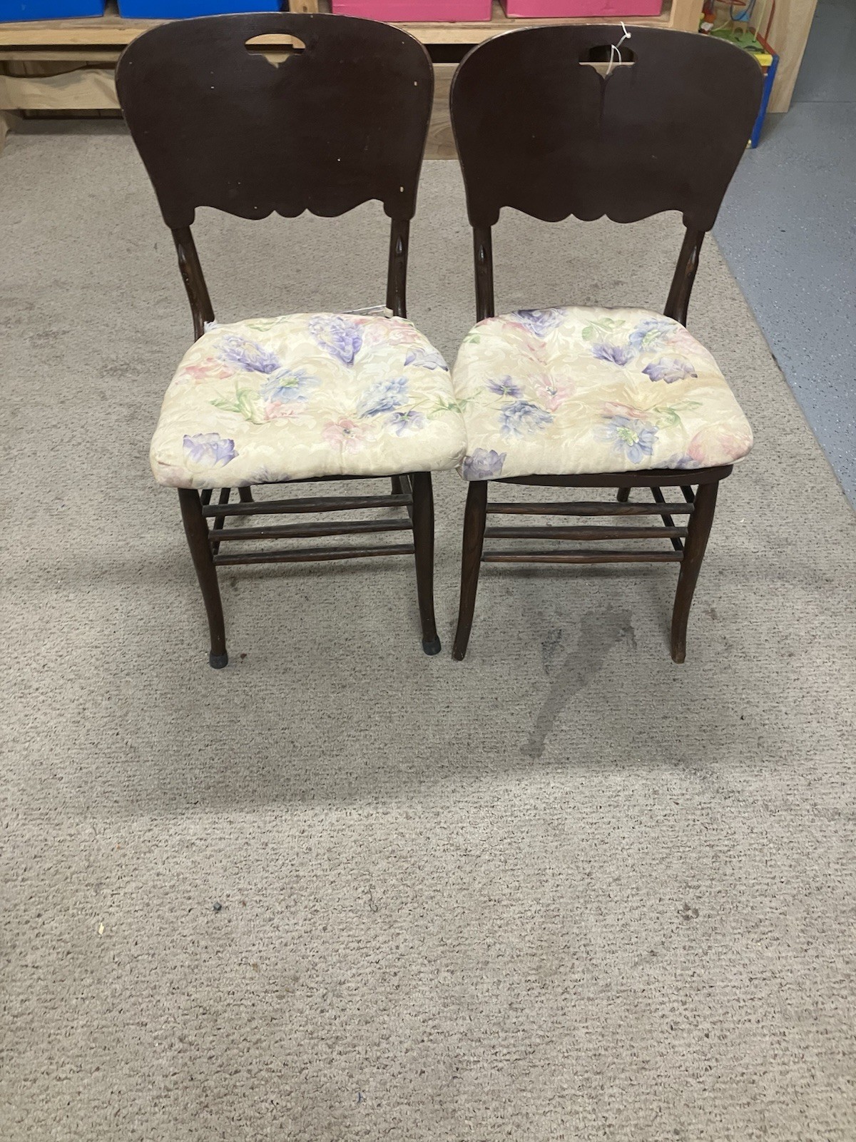 Antique Mahogany Drop Leaf Table With Drawer And Two Chairs