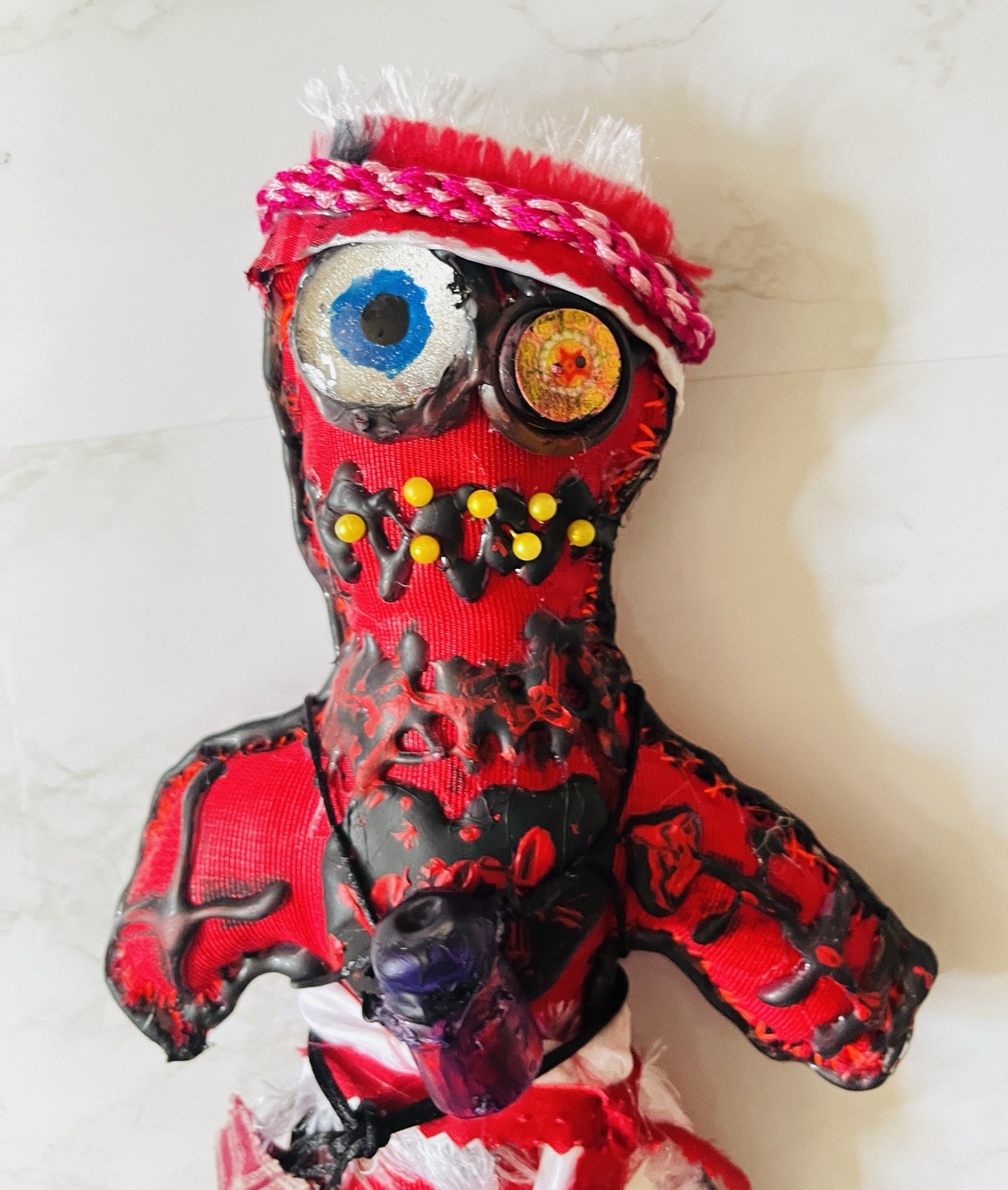 OOAK Handmade textile Voodoo Doll Primitive Collectors Art Doll Hand Stitched