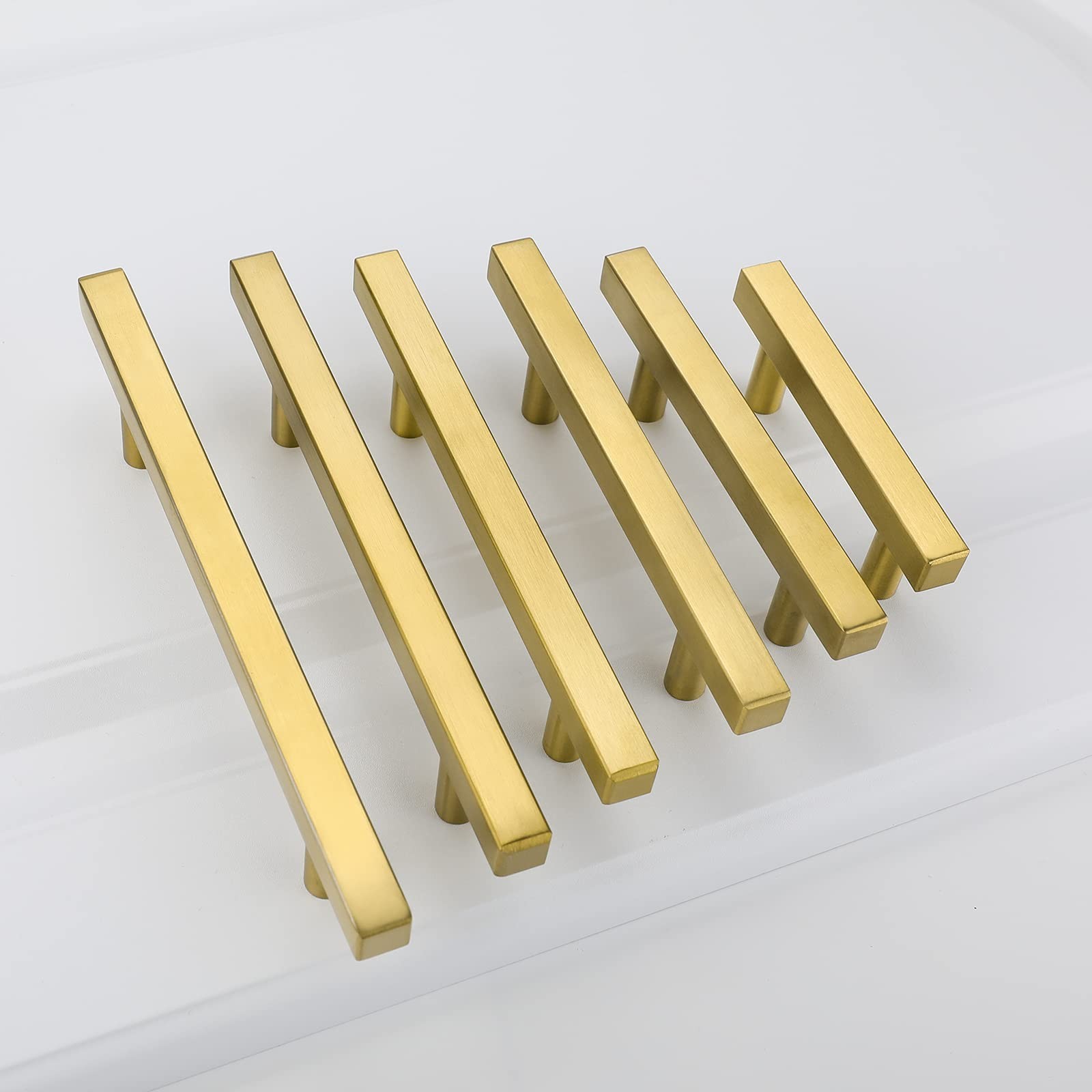 10 Pack Gold Cabinet Knobs Brushed Gold Drawer Knobs T Brass Cabinet Pulls fo…