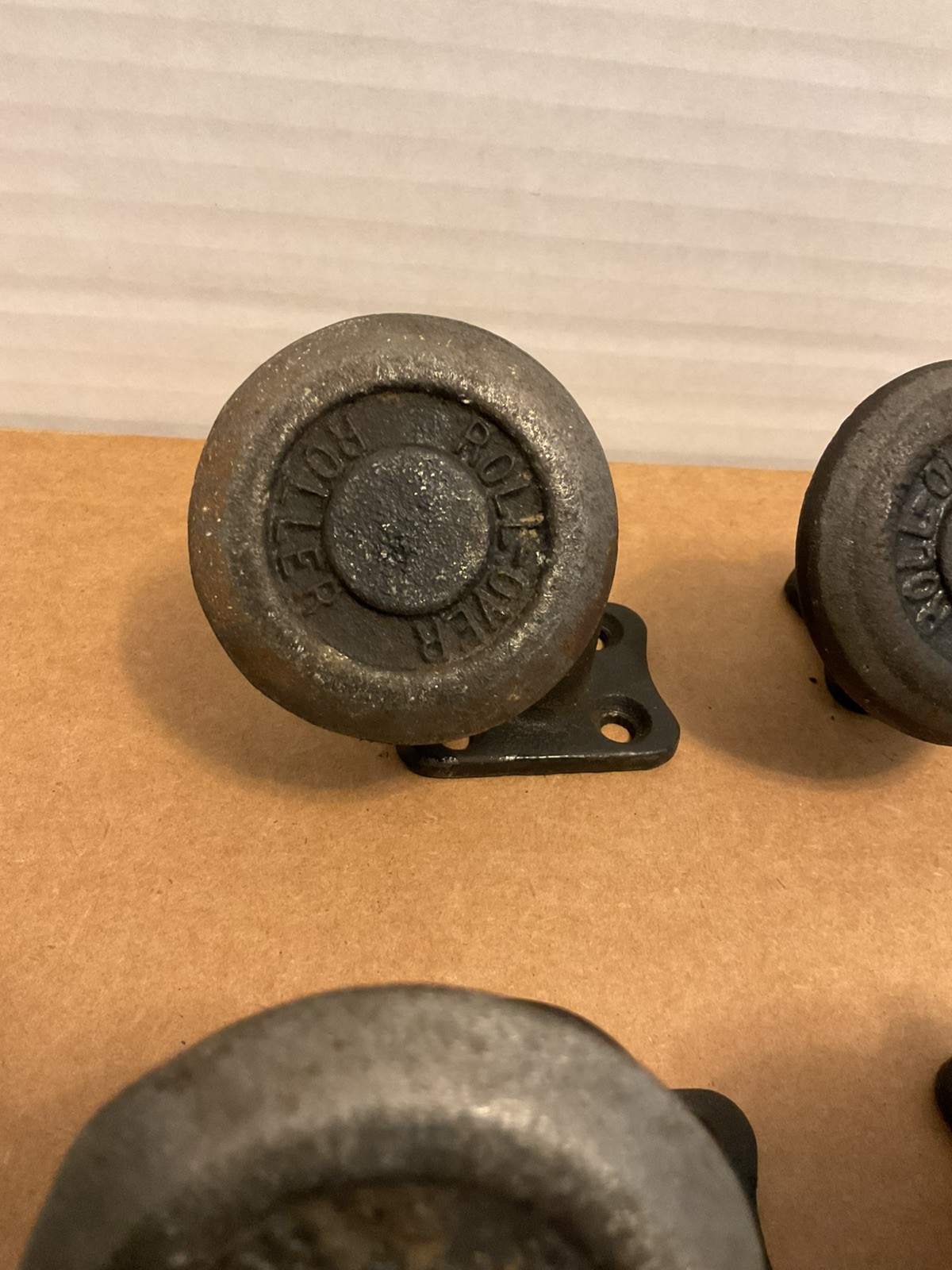 Vintage Roll-Over Rollers Swivel Casters Cast Iron Creepers Industrial Set of 4