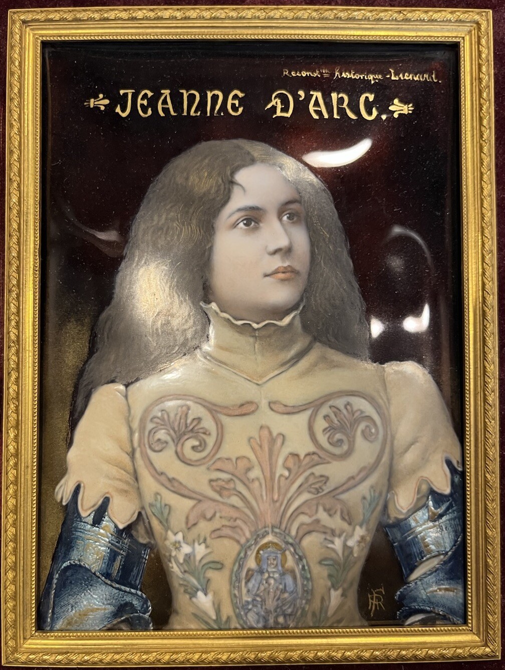 Joan of Arc Enamel Plaque Sevres Lienard Magnificent Quality Signed 19th Century