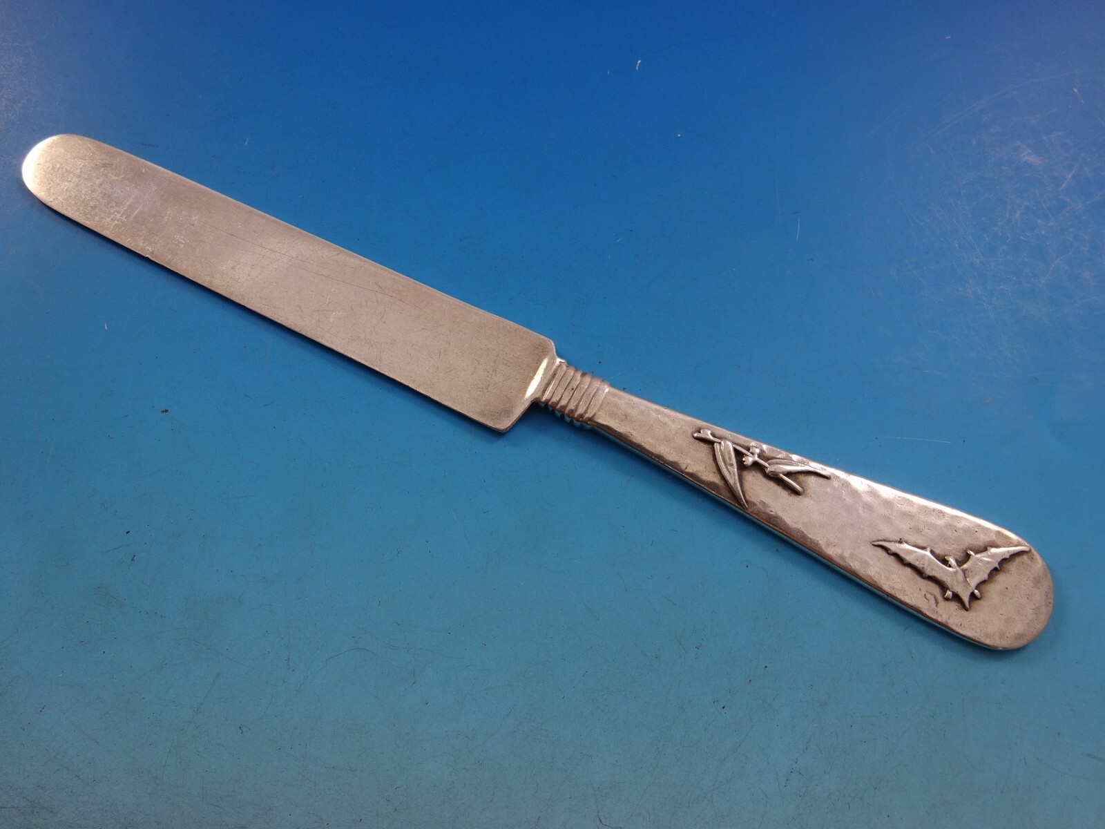 Hammered and Applied by Shiebler Sterling Silver Tea Knife Bat and Jack Pulpit