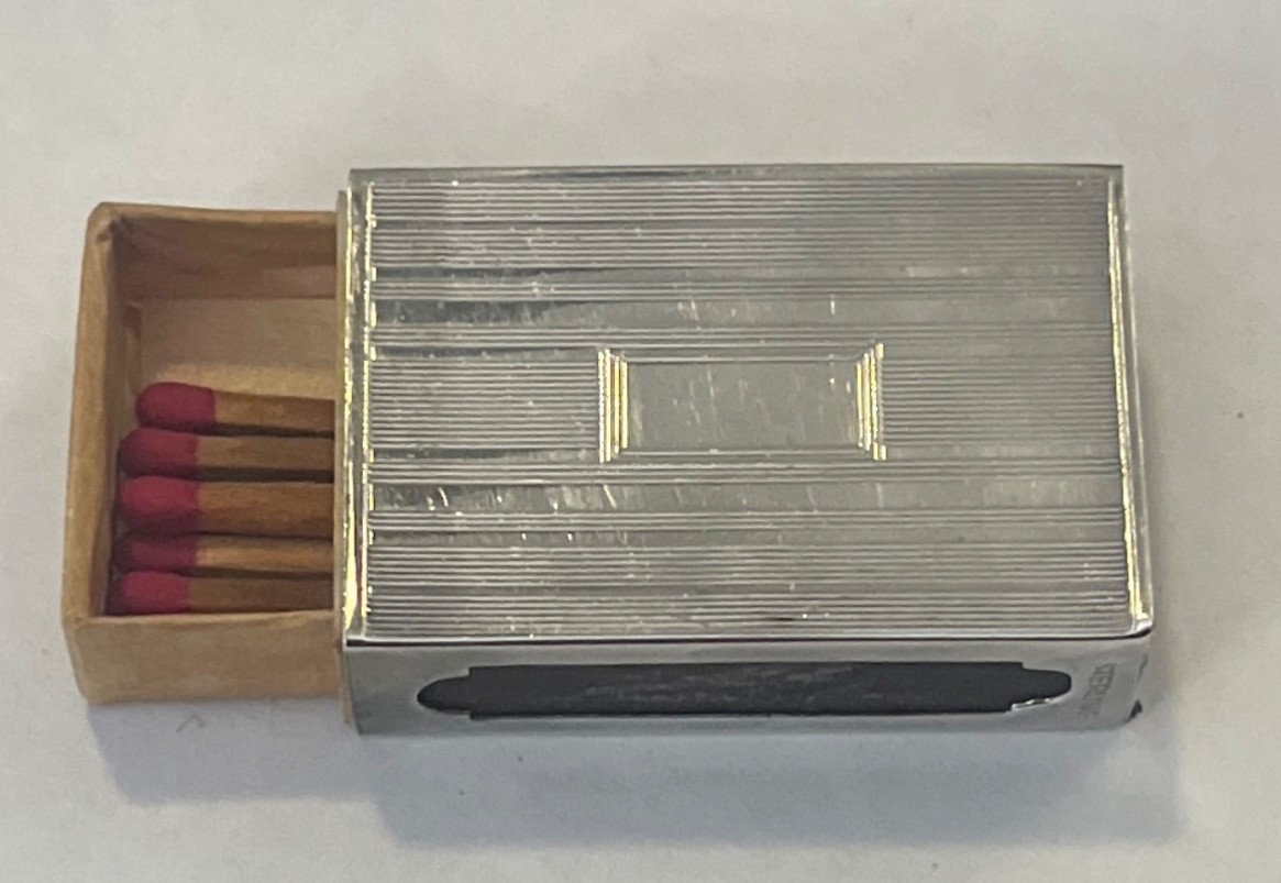 Sterling Silver CLASSIC Ashtray & Matchbox 1950’s Era. Read full description.