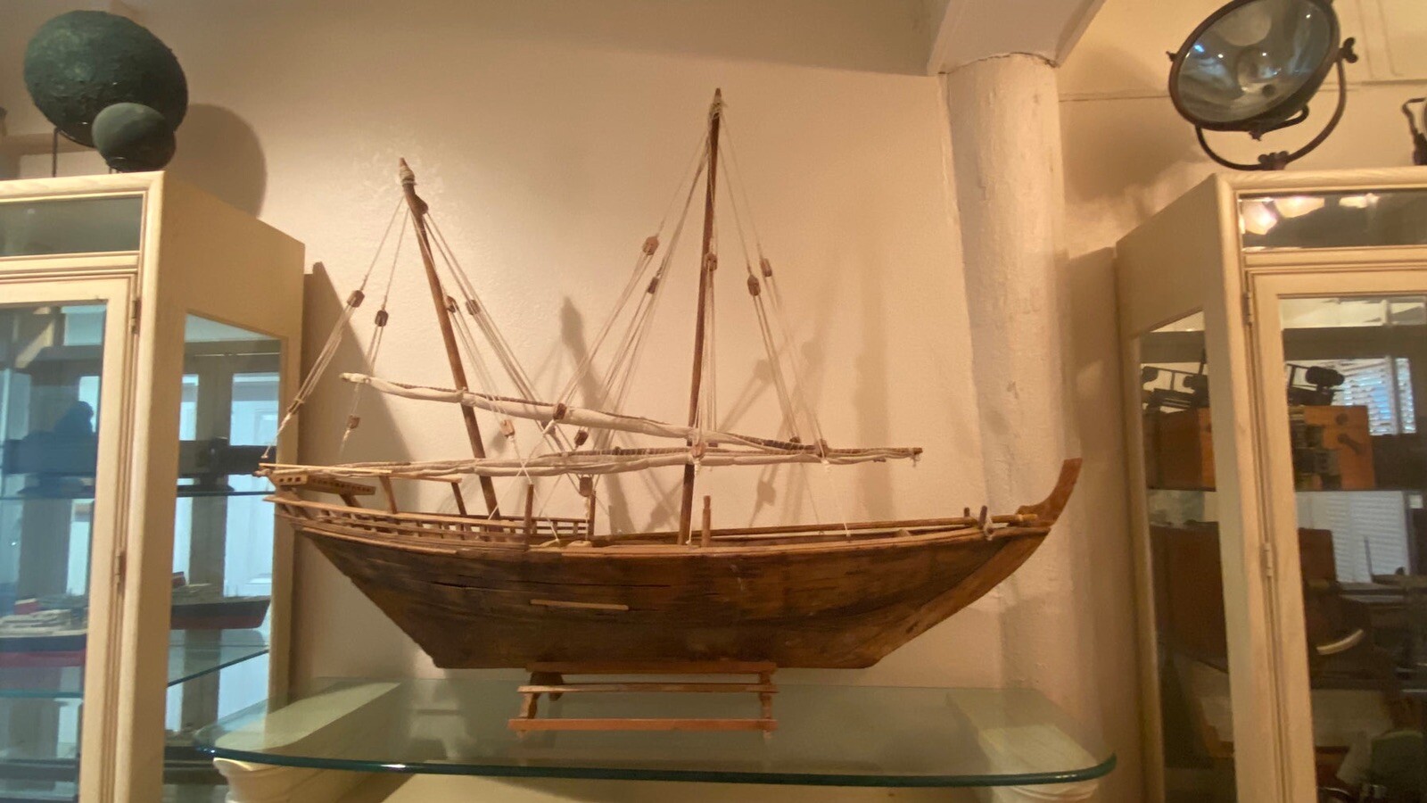 Antique Large Dhow Model Boat Hand-Made