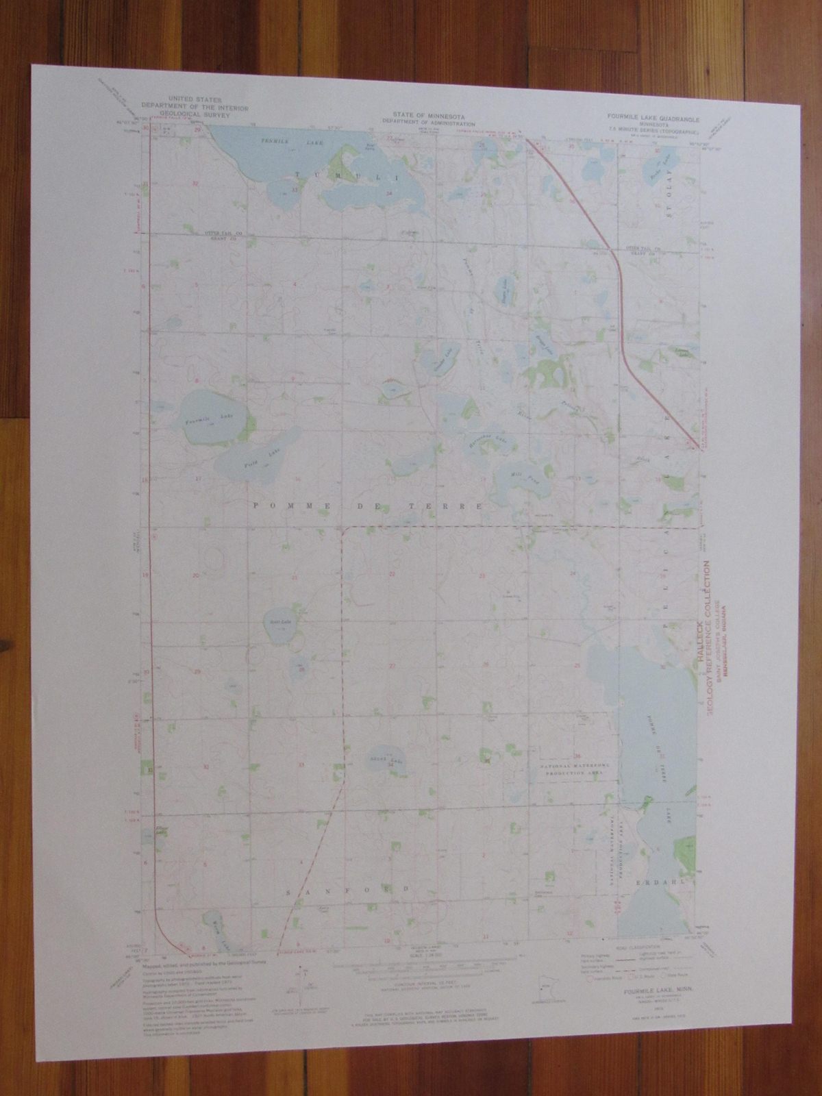 Fourmile Lake Minnesota 1975 Original Vintage USGS Topo Map