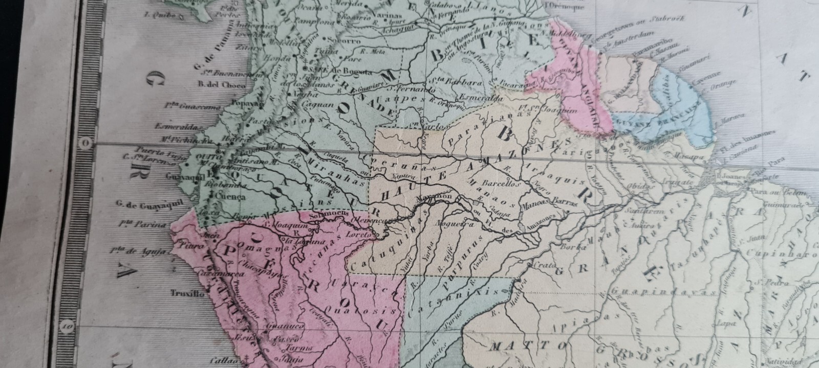 Antique (1862) French map – South America – Felix Ansart