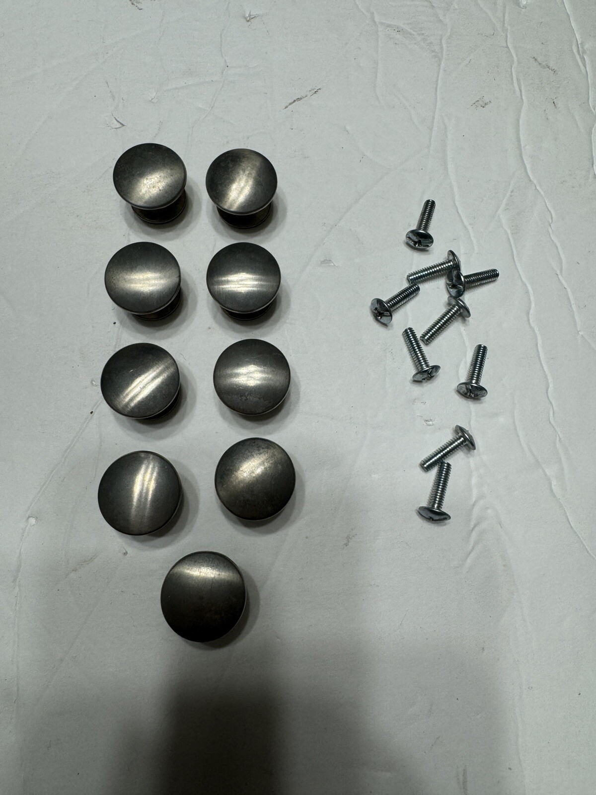 9 Silver Brush Nickel 3/4” Diameter Single Screw Mount Draw Pulls Handles