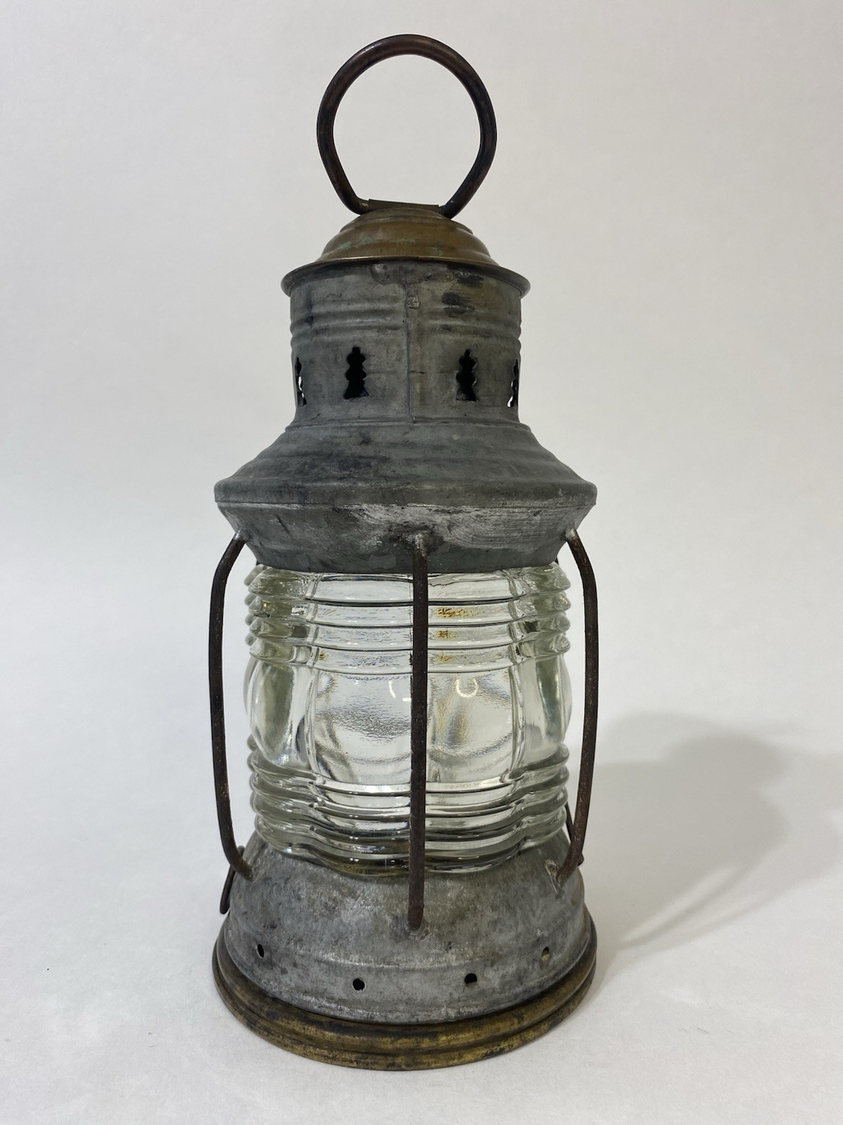 Antique National Marine Lamp Co Lantern Forestville CT Nautical Railroad Style