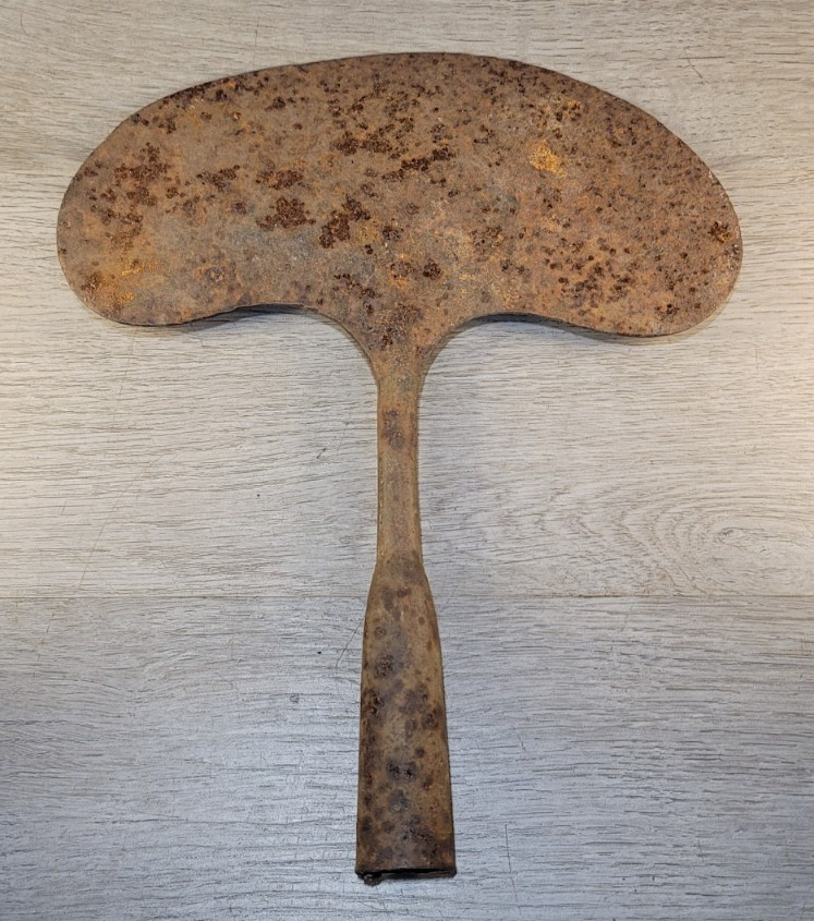 Iron Whaling Blubber Flensing Spade Fleshing Cutting Half Round Tool Maritime