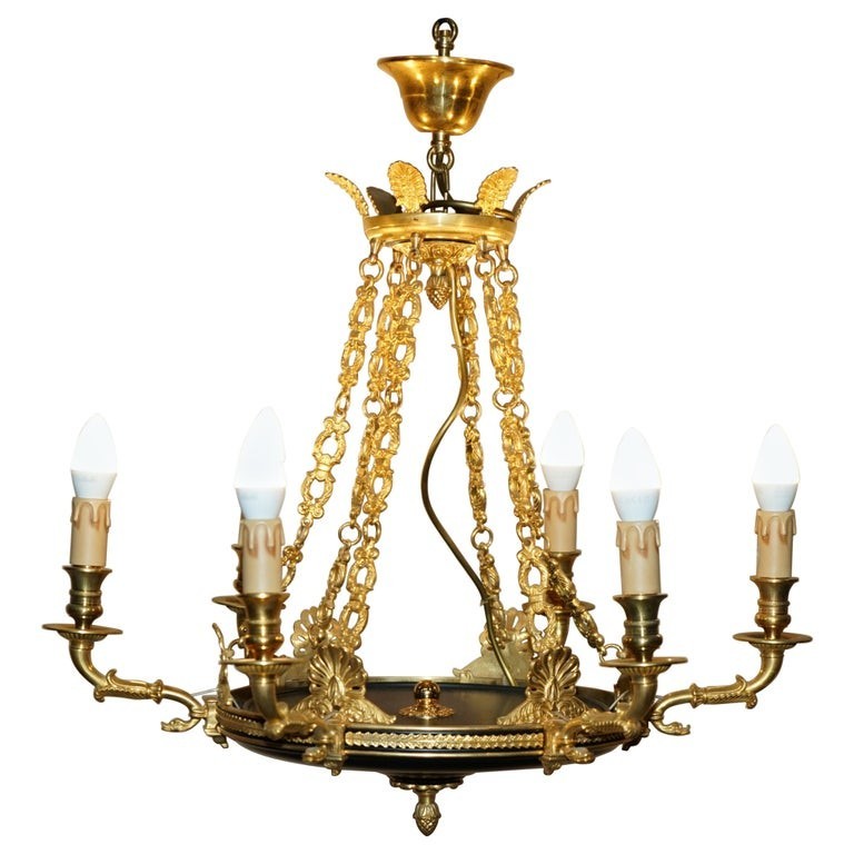 1 OF 4 RRP £3,995 L’ORIGINALE ITALY 24CT GOLD PLATED CANDLE BRONZE CHANDELIERS
