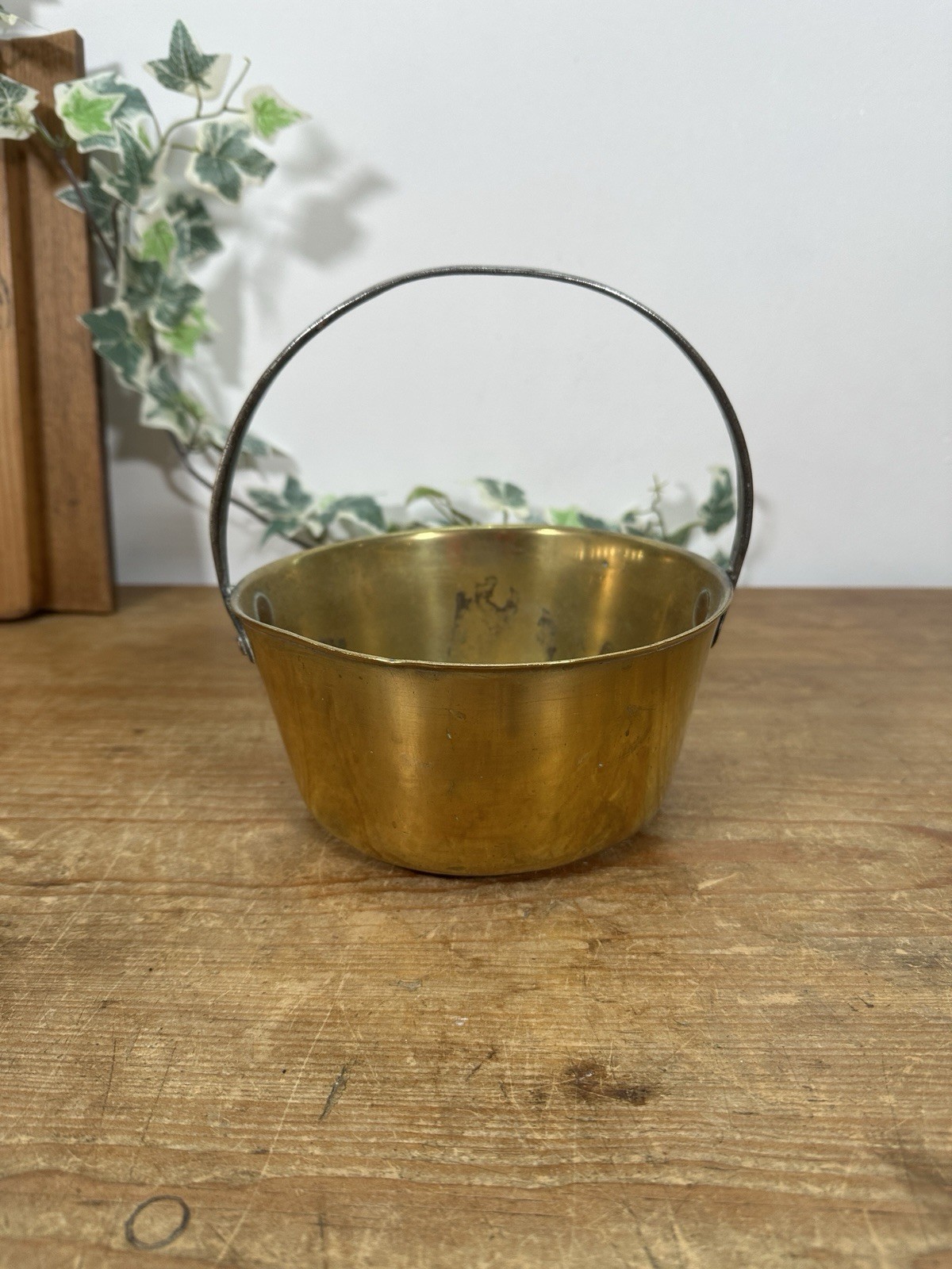 Antique 19th Century Brass Jam/Jelly Pan – Cast Metal Handle Width 17cm