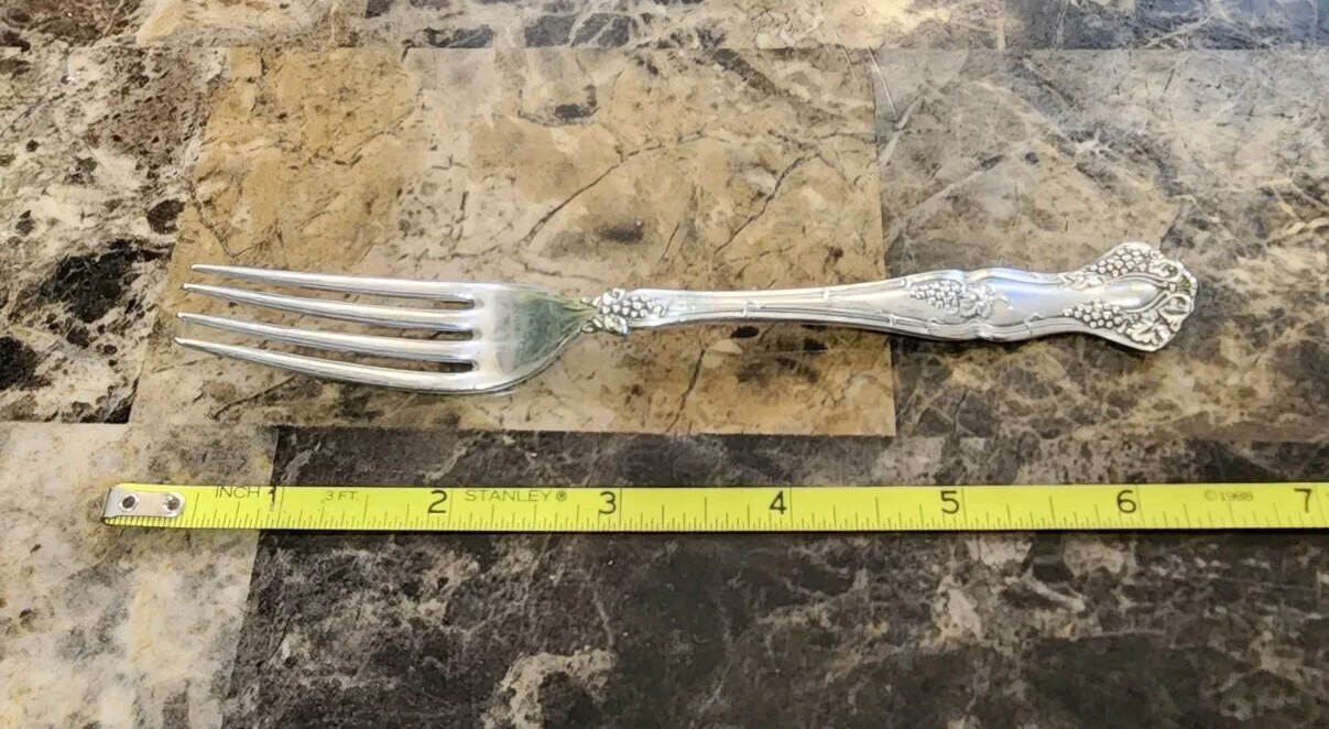 NICE! ANTIQUE c1904 VINTAGE AKA GRAPE 🍇 SILVERPLATED YOUTH 👨‍👦 FORK🔎👀