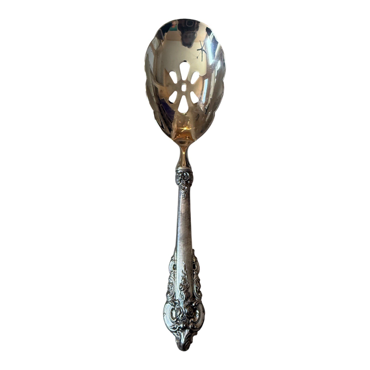 Wallace Grande Baroque Sterling Silver Pierced Casserole Spoon HH