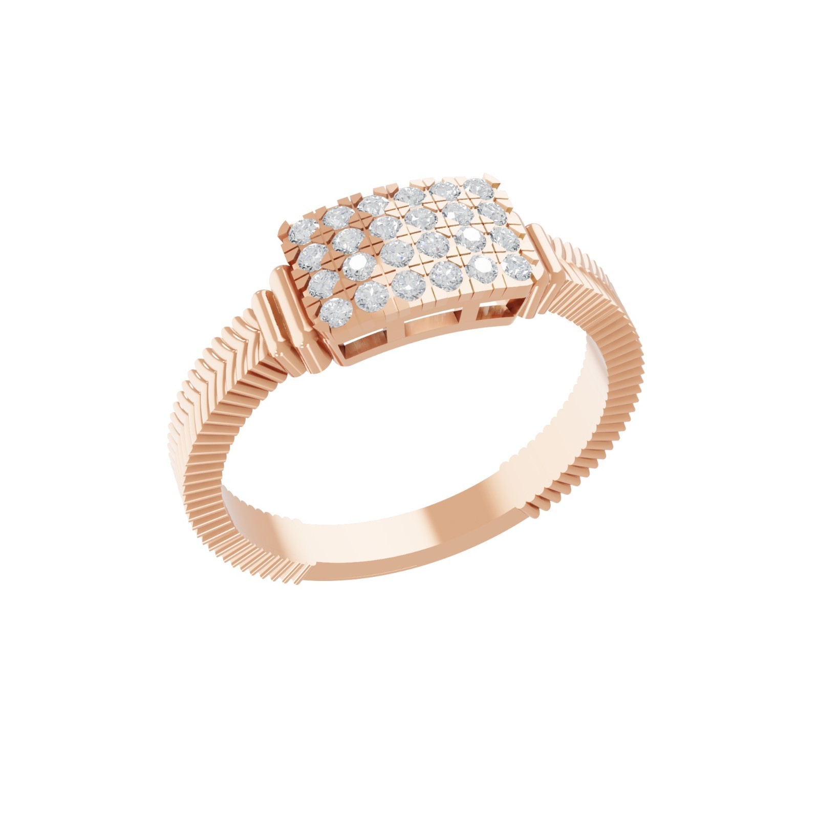 0.25 Ct Lab Grown Round Diamond 9K Solid Rose Gold Band Ring Jewelry for Women