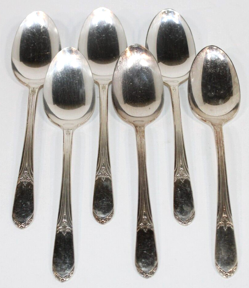 6 Place/Soup Spoons Wm ROGERS INTL silverplate MARY LOU DEVONSHIRE