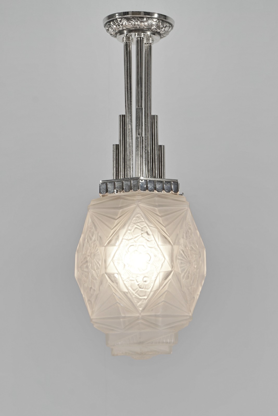 GAUTHIER EJG : 1930 FRENCH ART DECO LANTERN …… lamp pendant France degué era