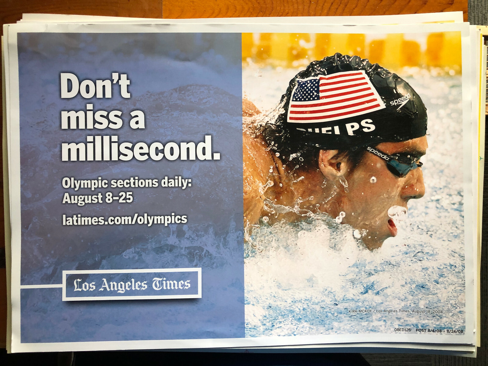 2012 News Stand Sign 14″x20″ *FREE SHIP*Phelps* Wins Gold Medals*Olympics*Rare!!