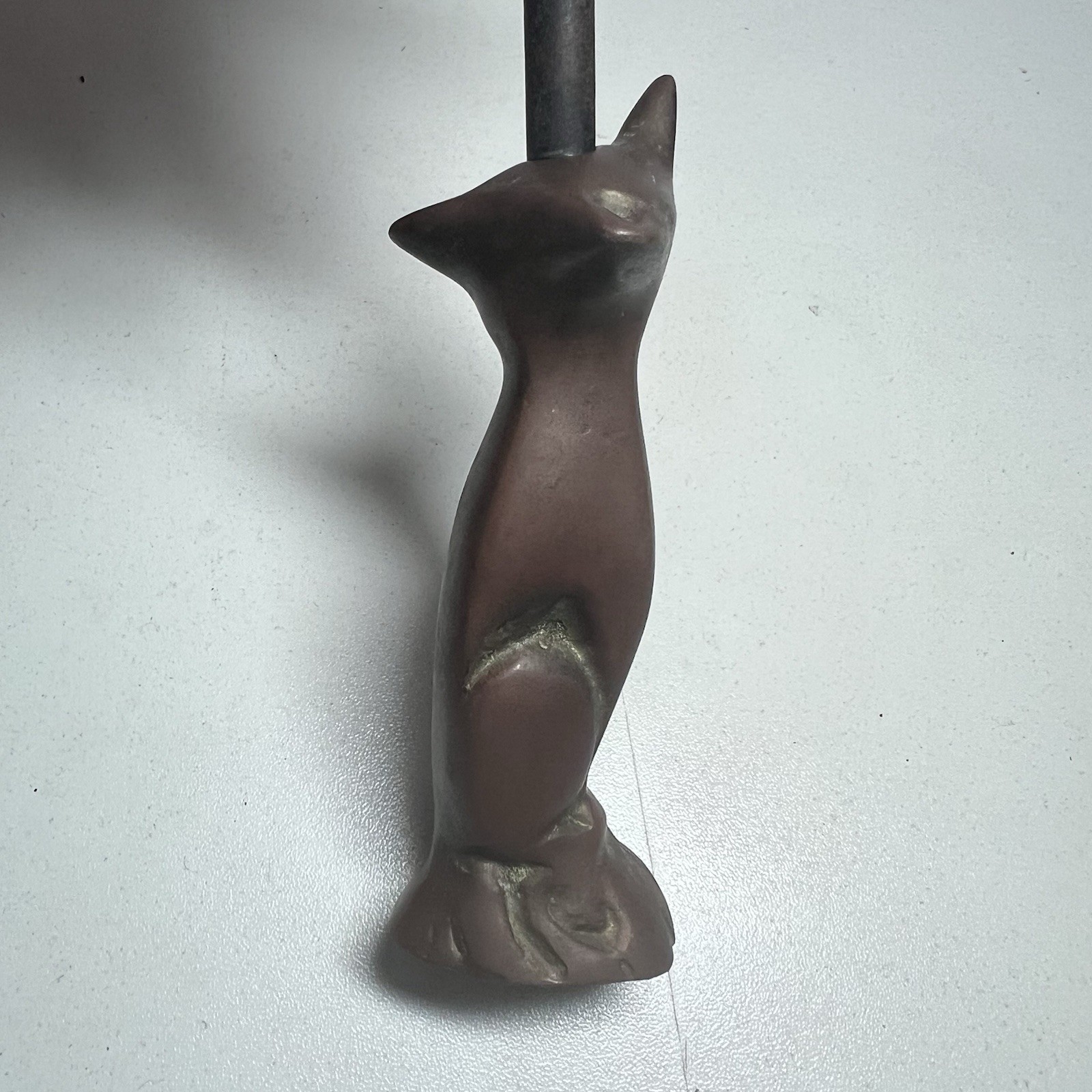 Brass Fox Damper Hook Flue Pull Opener Fireplace Tool Chimney Closer Vintage
