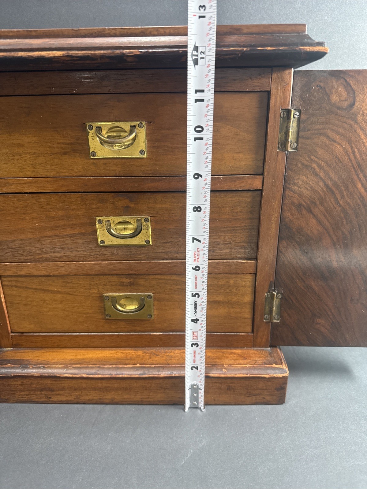 19th Century Victorian walnut table top collector’s cabinet (SEE PICS!!)