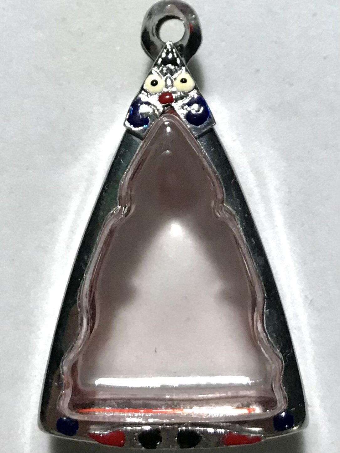 STAINLESS STEEL CASE/CASING AMULET PHRA LP THAI BUDDHA PENDANT S63 h3.3 w2.4 cm