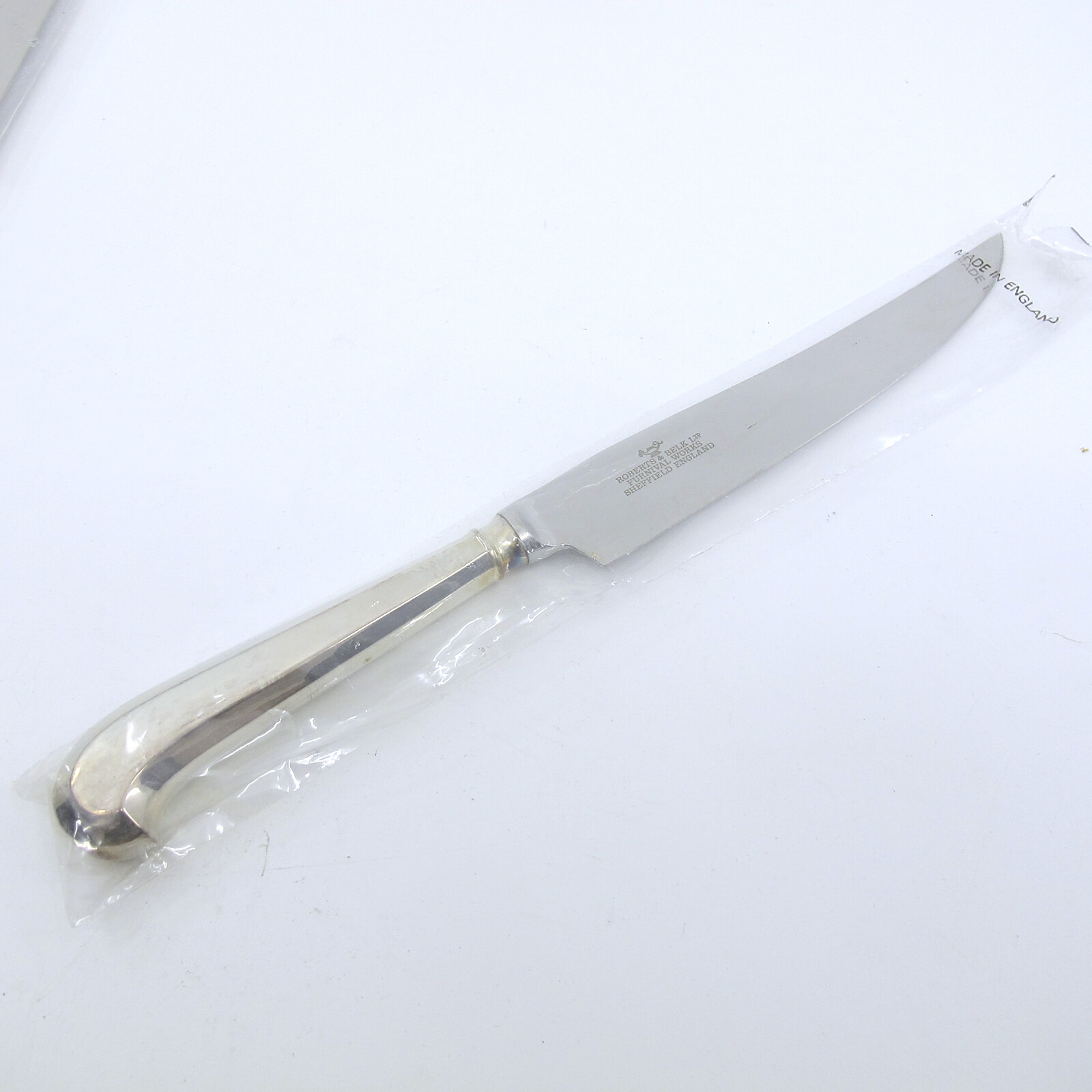 QUEEN ANNE – ROBERTS & BELK Silverplate Pistol Handle Steak Knife(s) New in Bag