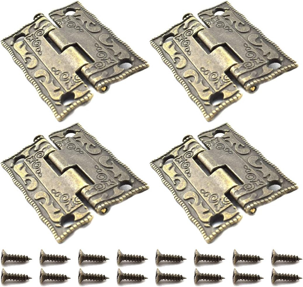 Antique Bronze Decorative Hinges Pattern Carved Design Butt Folding Hinge wit…