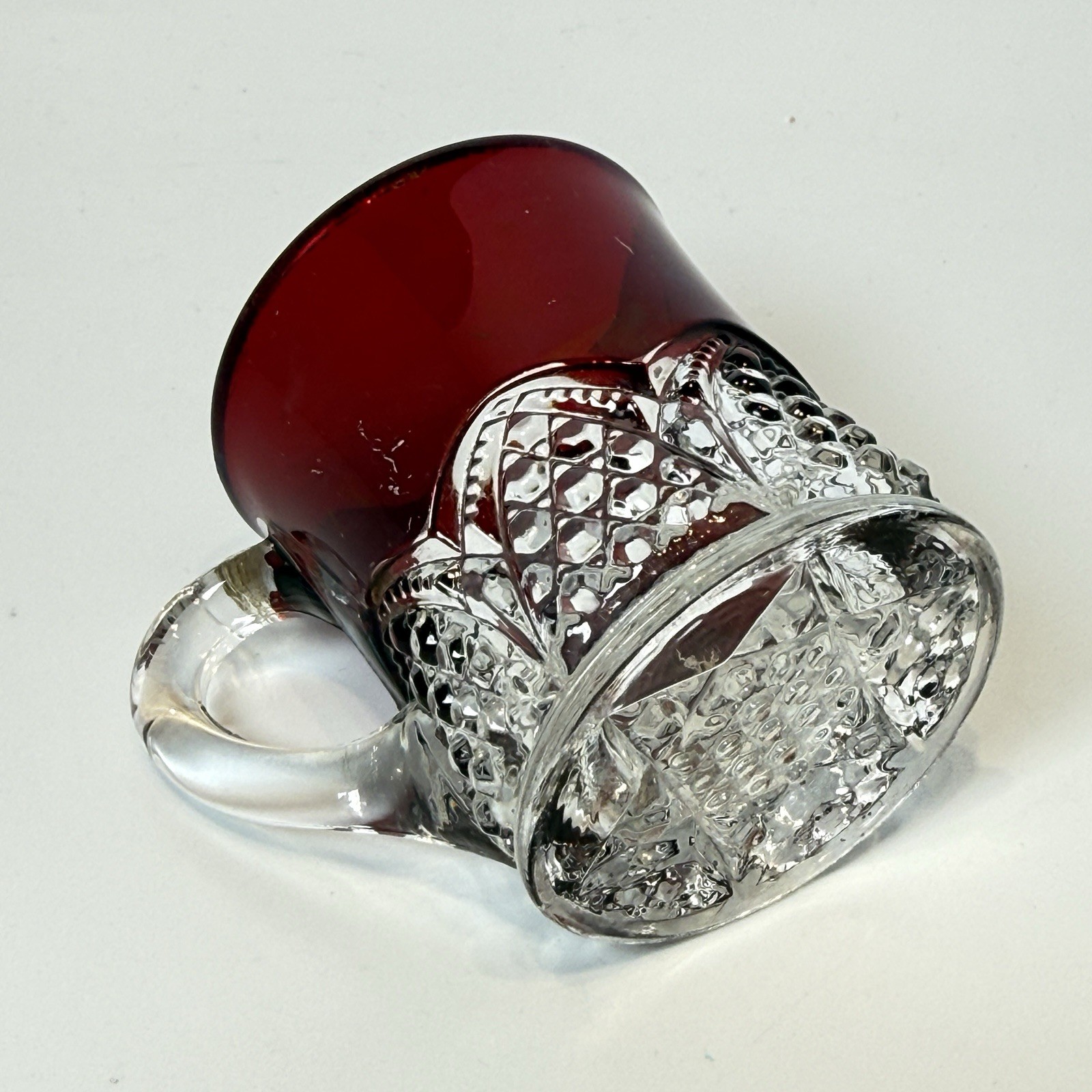 GETTYSBURG Pennsylvania PA ANTIQUE Ruby Red Flash Souvenir Glass Cut CUP