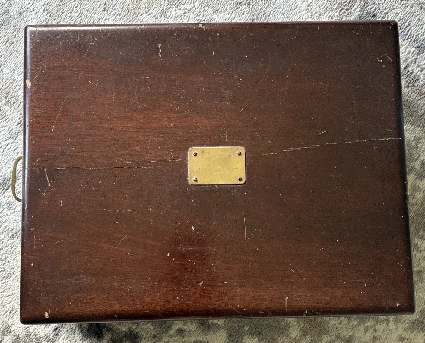 Antique Mahogany Brass Silverware Chest International Silver Co. NY