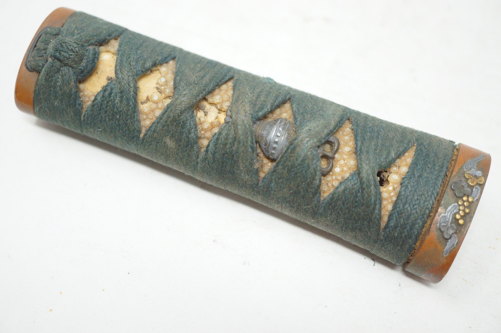 Japanese Tsuka Handle Fitting Samegawa Fuchi Kashira Menuki Edo Antique 0623G14