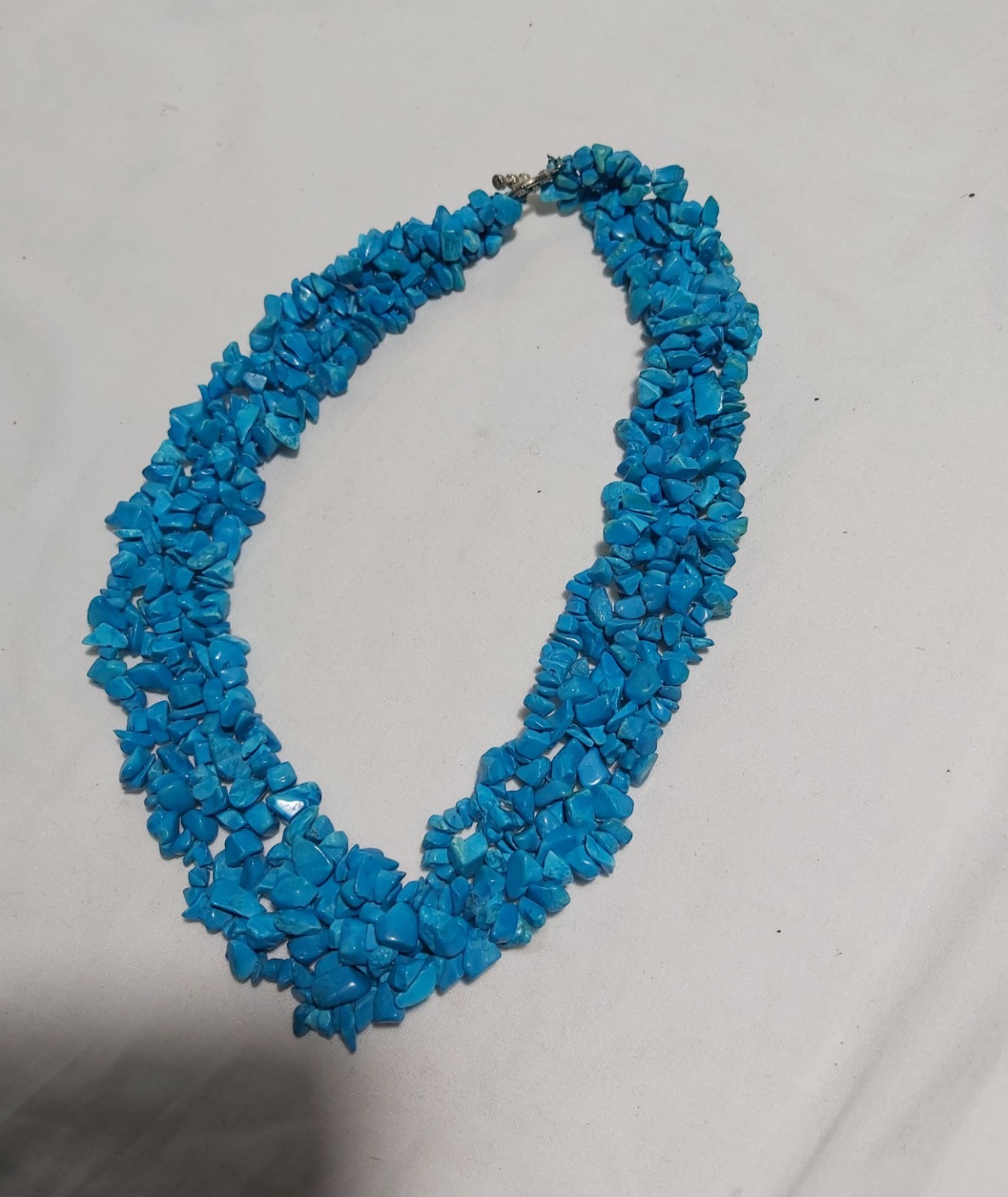 Blue Turquoise Statement Necklace L47cm W120g