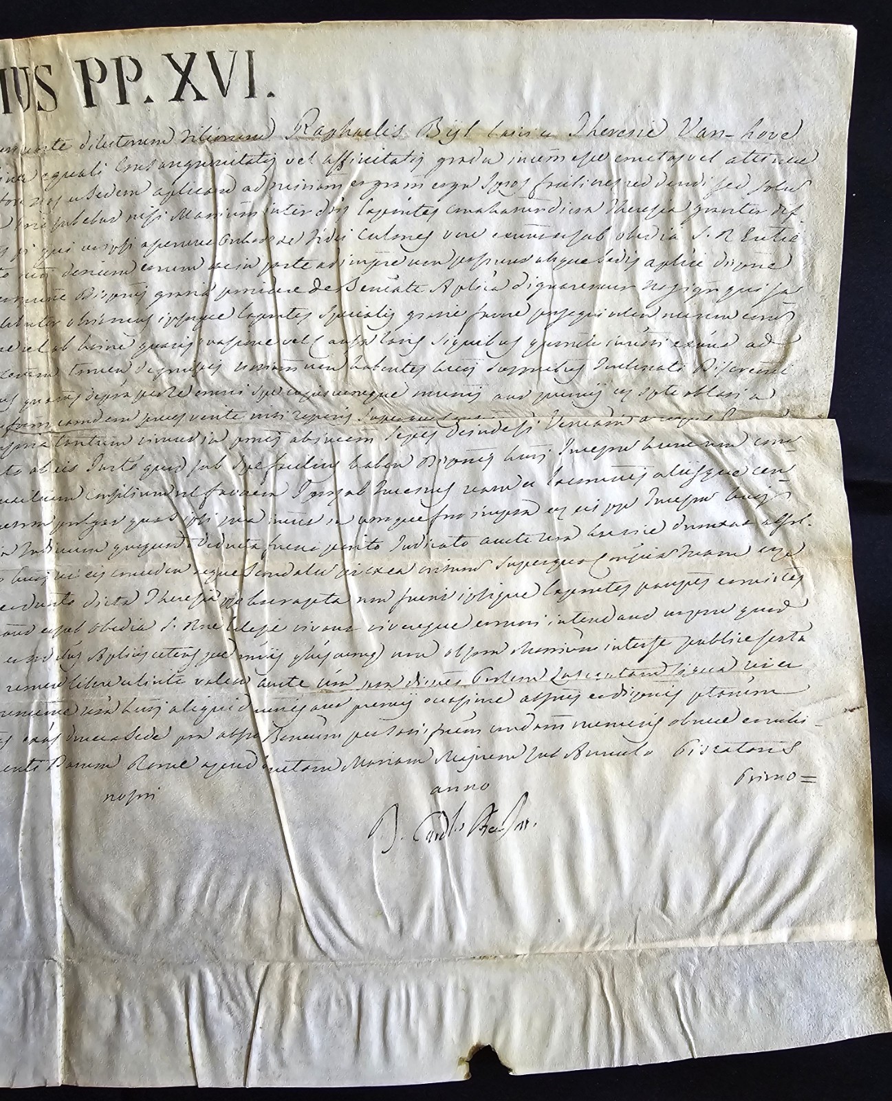 1831 Papal Breve – Gregory XVI — Marriage Dispensation Diocese of Ghent, Belgium