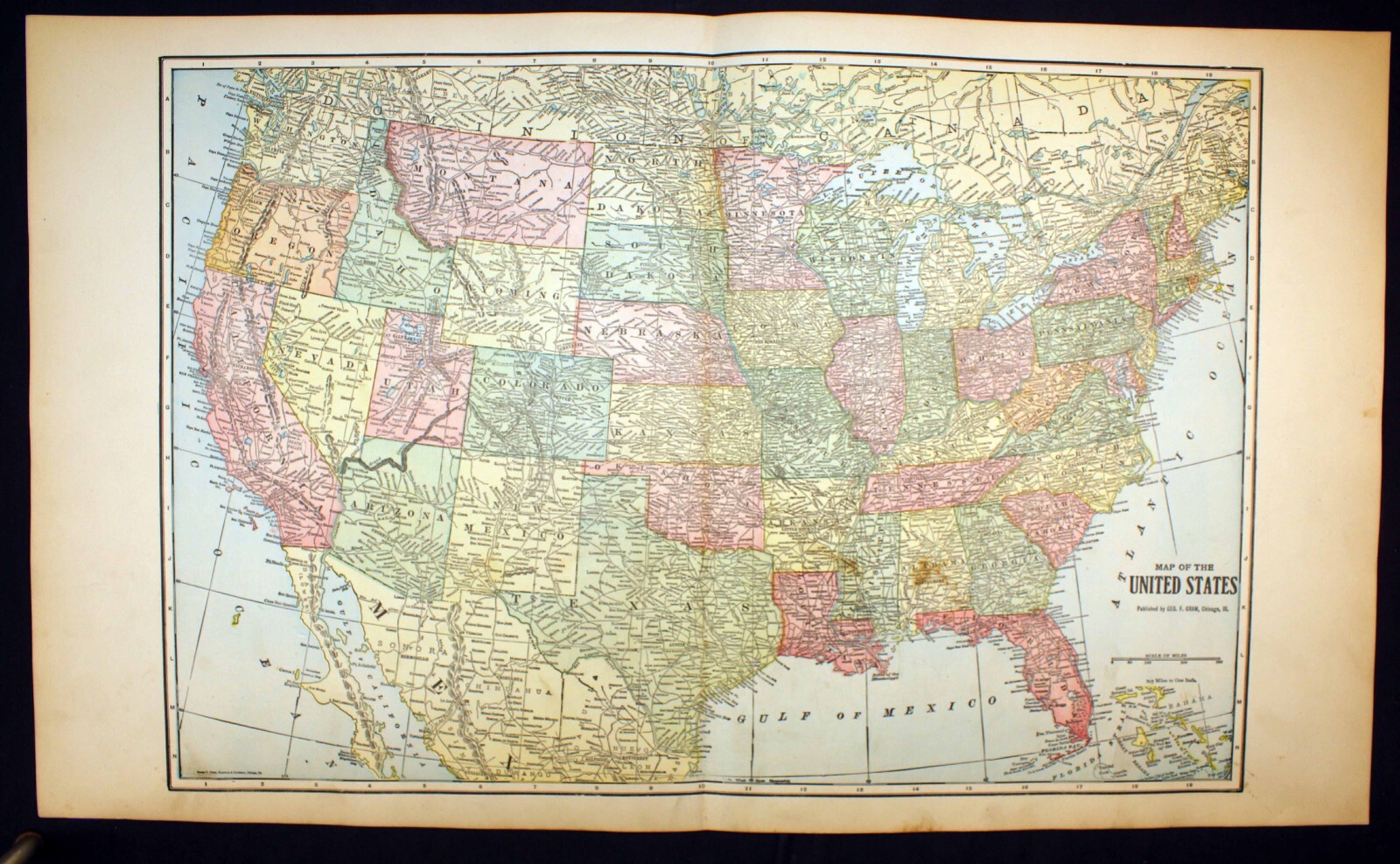 1915 Map of The United States Color 17″ x 28″