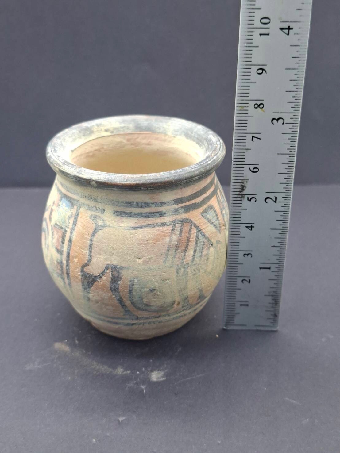 Ancient Old an Indus Valley polychrome vessel, likely dating back to 3000-2000 B