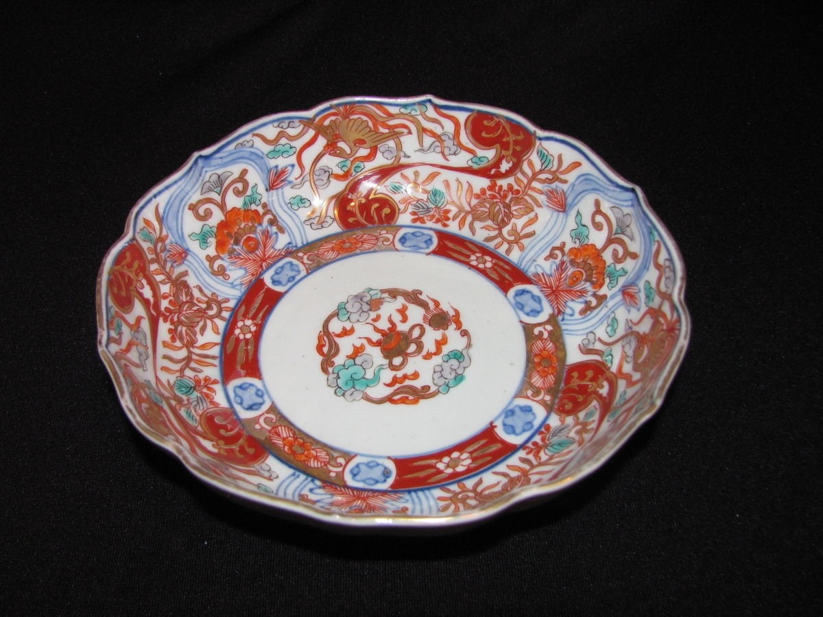 5 Antique Japanese Edo Period Imari Bowls Circa 1850