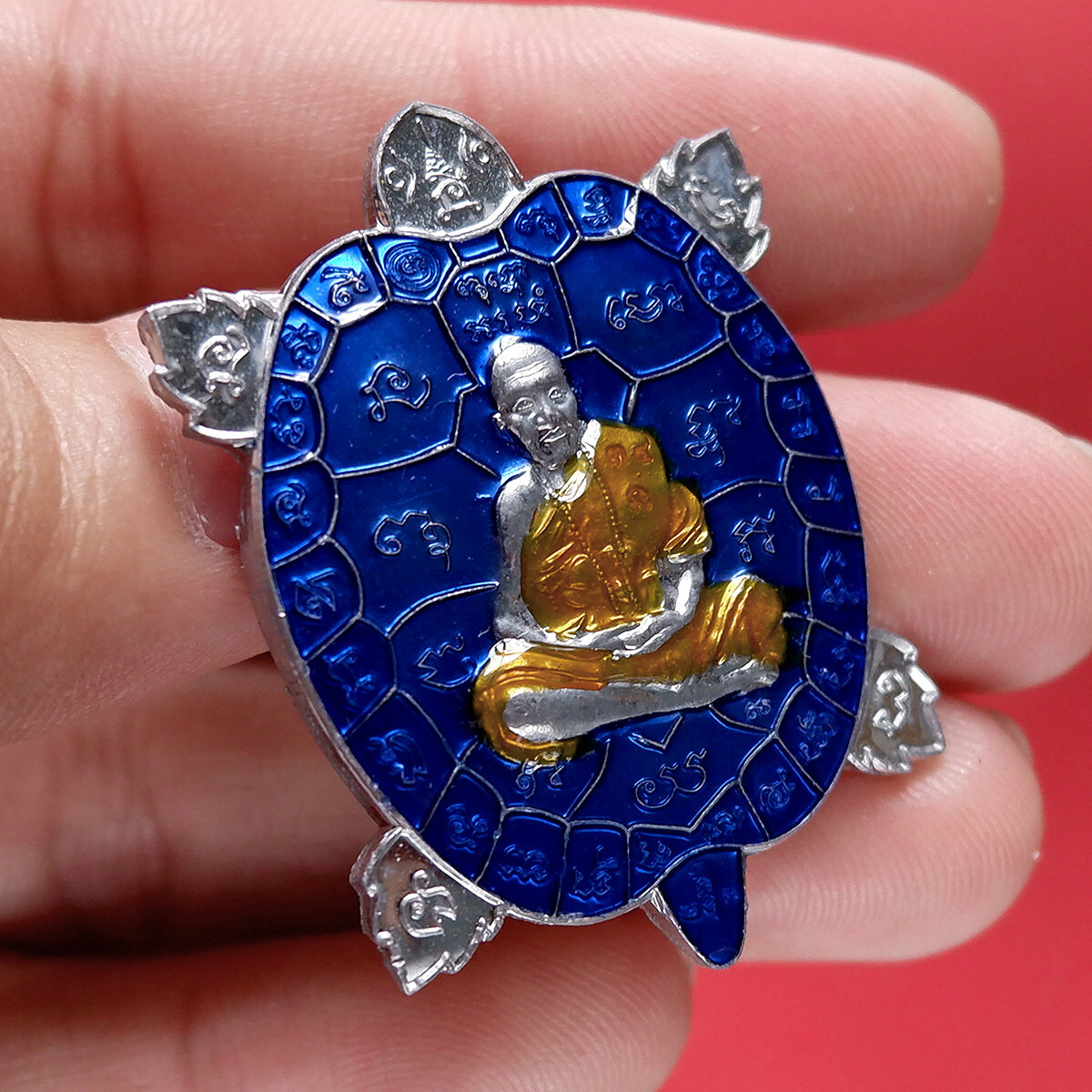 FREE Waterproof Case Genuine Lead Thai Amulet Pendant LP SAEN Turtle Shape Magic