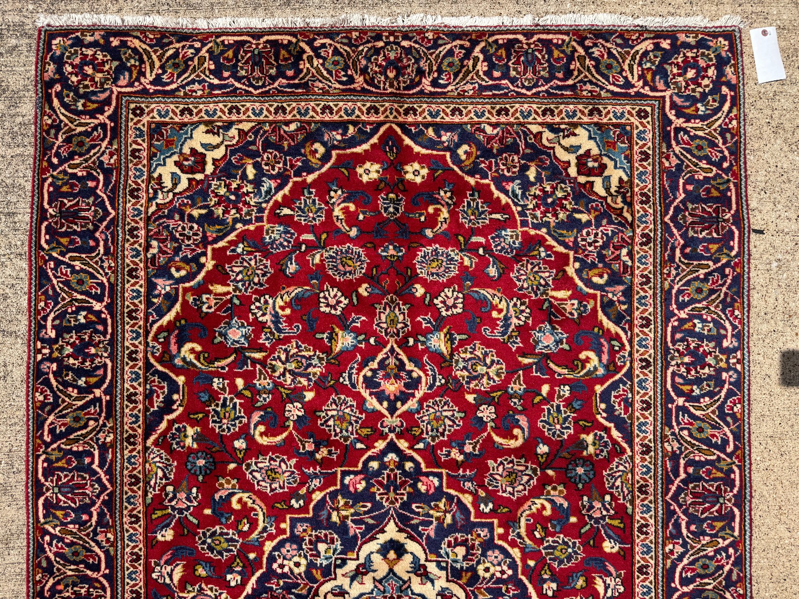 5×8 RED VINTAGE ORIENTAL RUG hand-knotted fine handmade small navy blue wool 5×7