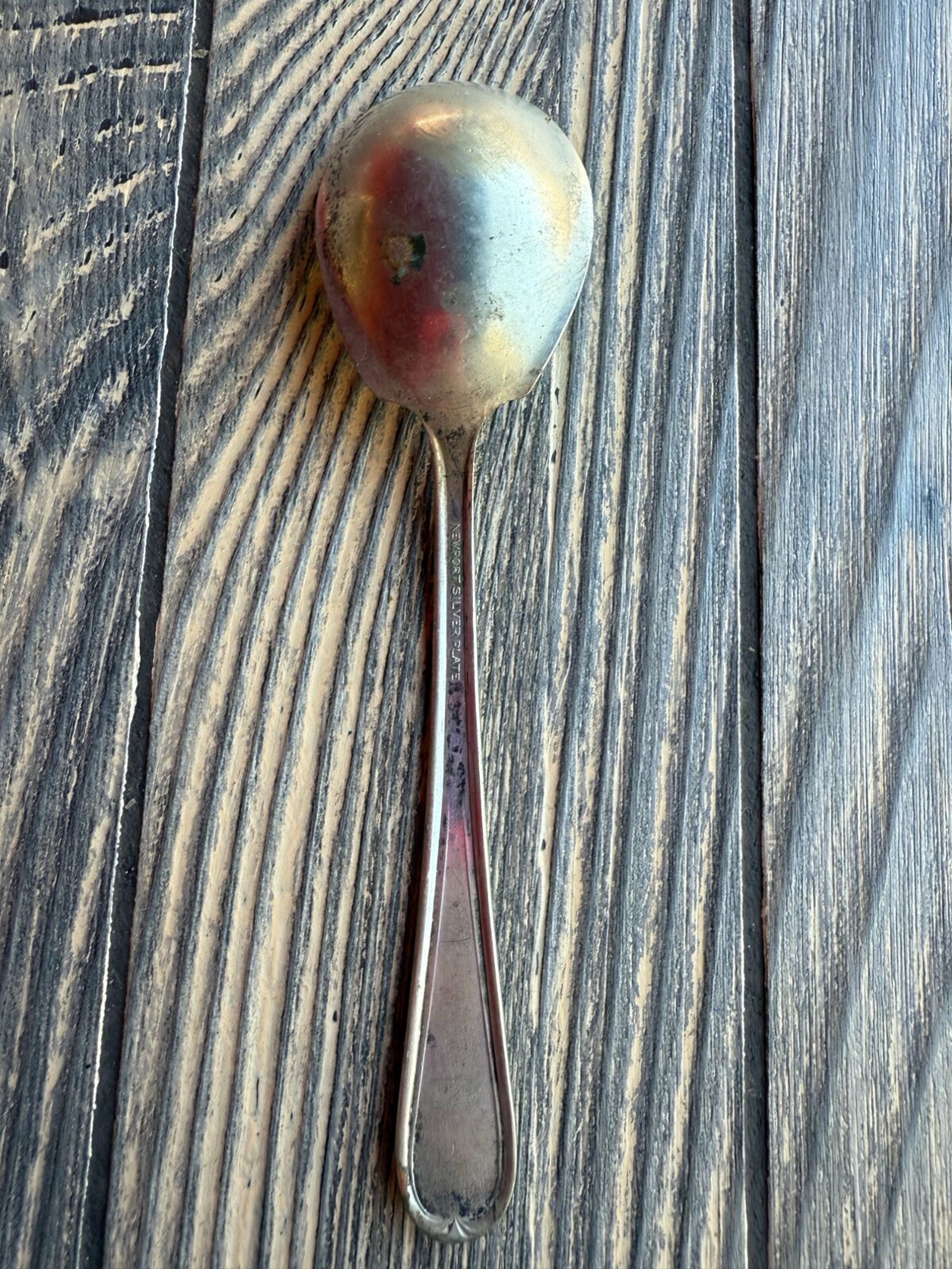 Vintage Newport Silver Plate Teaspoon With Ornate Floral Handle Design