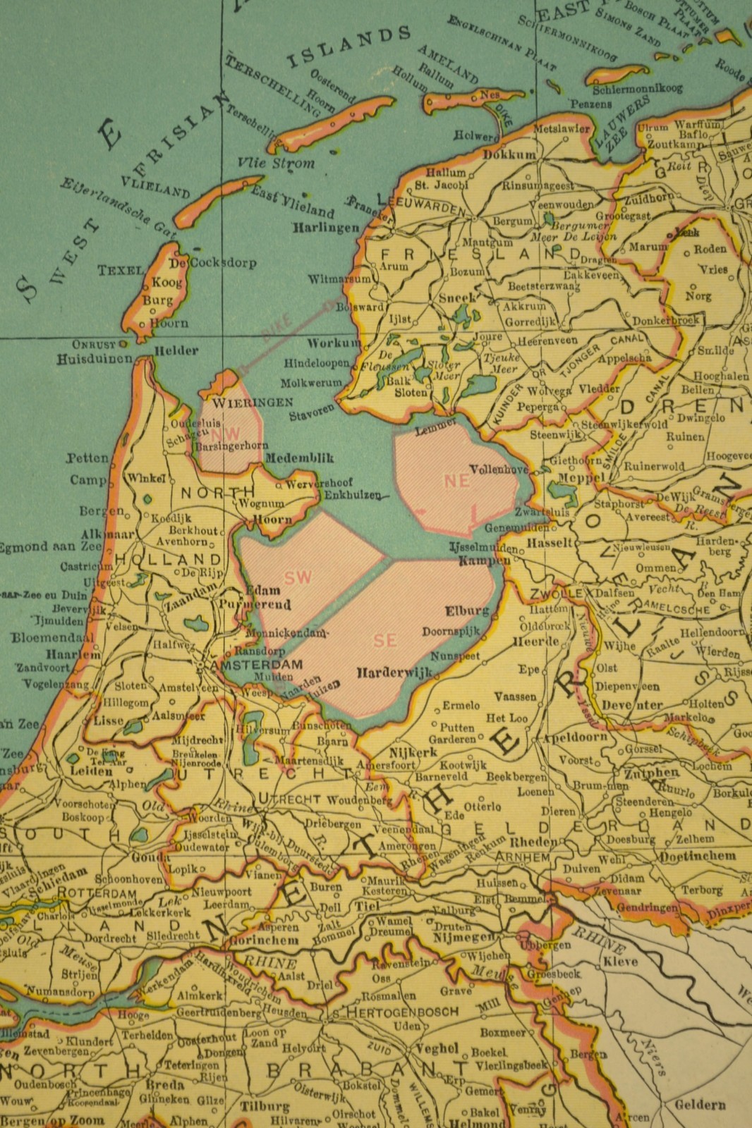 WWII Era Belgium Map Vintage Netherlands Wall Art Original Luxembourg ca 1944
