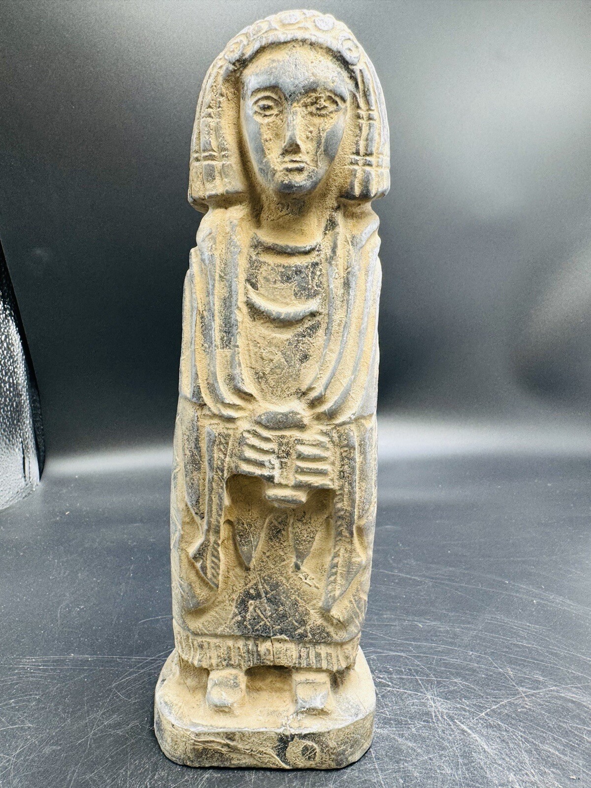 Intercultural Ancient Near Eastern Backtrian Queen Stone Statue 1st Centur