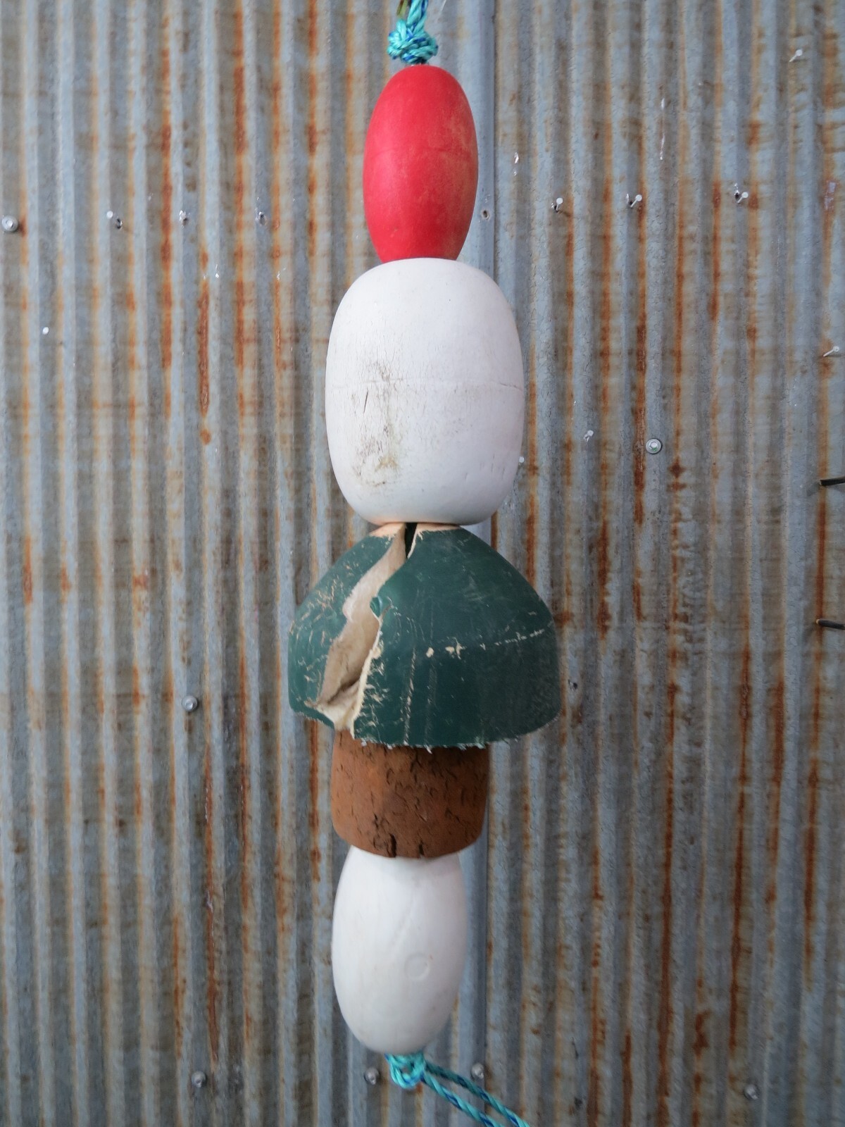 5 Old Fish Net Floats 25 Inches Long Fishing Buoys Bouys Tiki Hut Bar -(SF559)