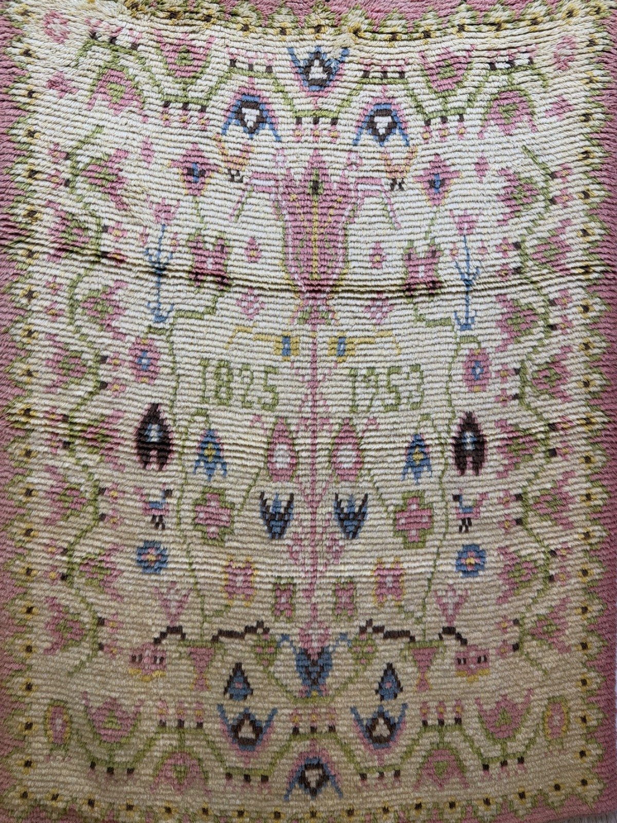 Vintage Fabulous Hand Knotted Dated Swedish Scandinavian Rya Shag Wool RugCarpet