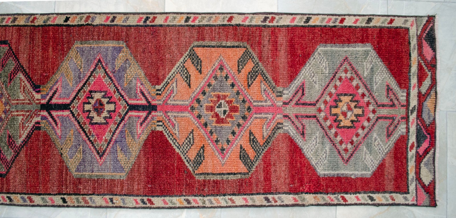 2×14 ft Runner Hand Knotted EXTRA LONG Runner Rug Vintage Handmade Turkish Rug