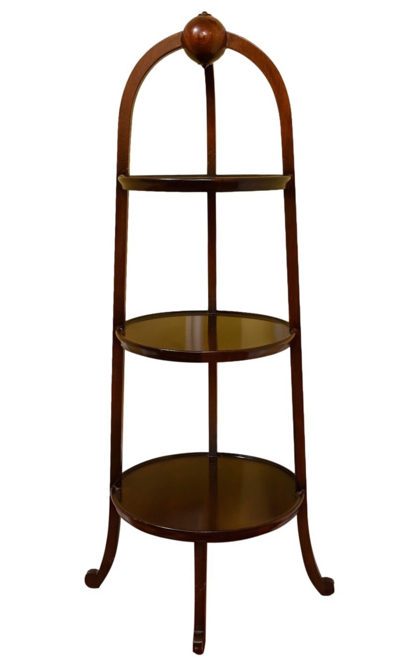 19th Century English Oval Three-Tier Side Table Muffin Stand